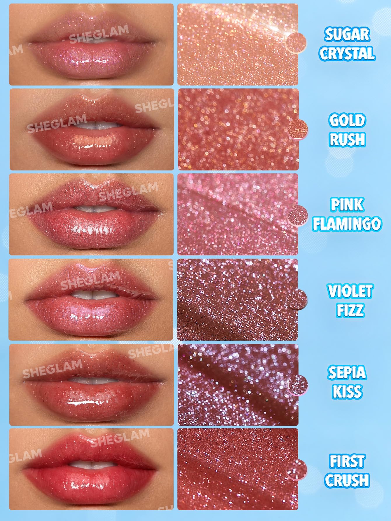 SHEGLAM Pout-Perfect Moisturizing Solid Lip Gloss Shimmer Lip Plumper - Violet Fizz SHEGLAMAu supplements