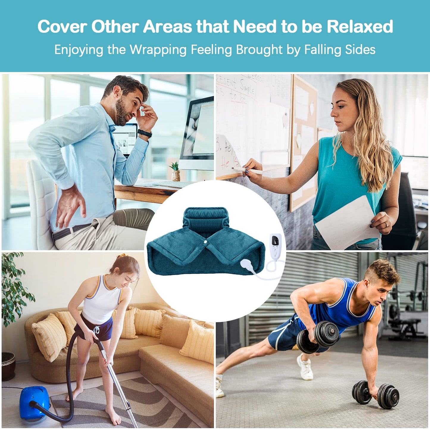 NIUONSIX Heating Pad for Neck and Shoulders 2lb Weighted Neck Heating Pad for Pain NIUONSIXUS supplements