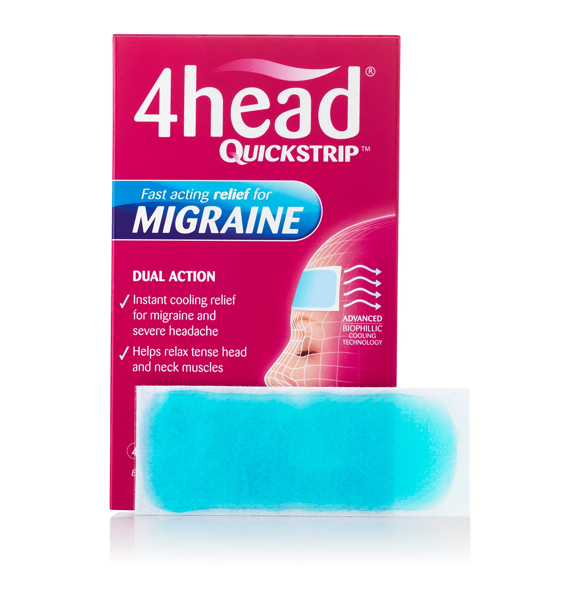 4Head Quickstrip Headache and Migraine Relief Strips - Pack of 4 4 HeadAu supplements