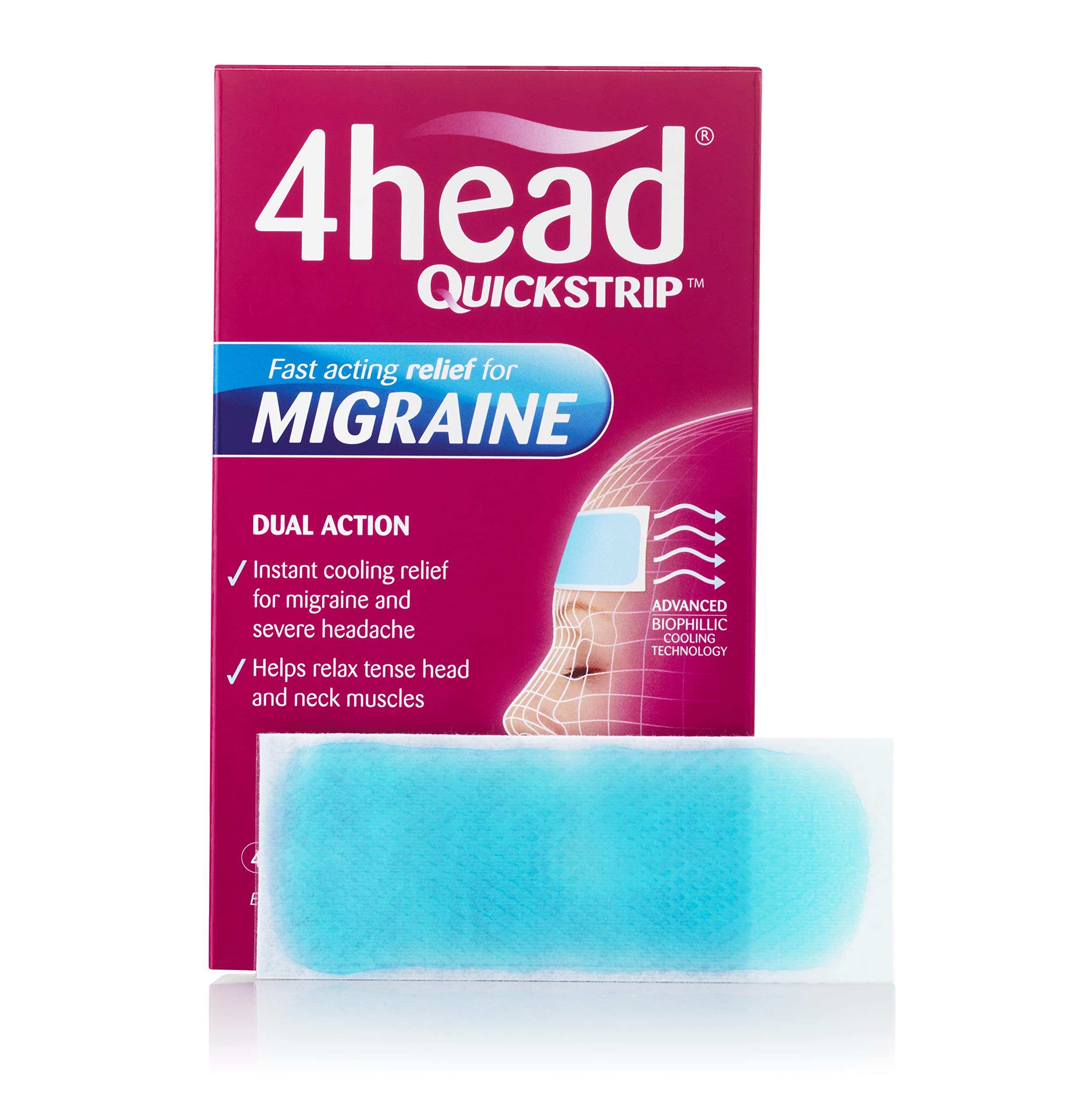4Head Quickstrip Headache and Migraine Relief Strips - Pack of 4 4 HeadAu supplements