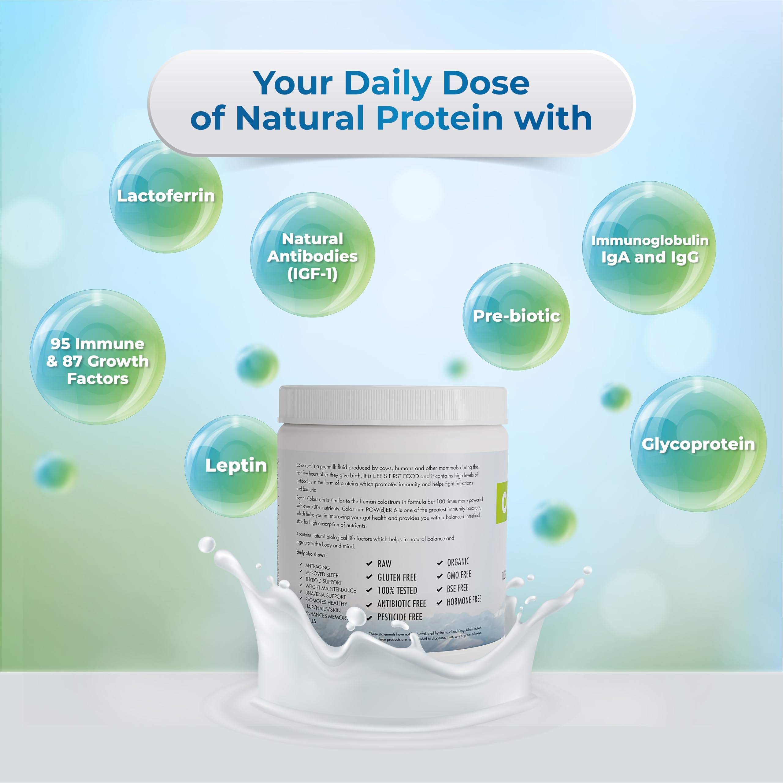 WELLNESS EXTRACT Bovine Colostrum Powder Rich in Protein & Lactoferrin- The True Certified Supplement for Immune Support, Gut Health, Muscle Growth - 150g WELLNESS EXTRACTAu supplements