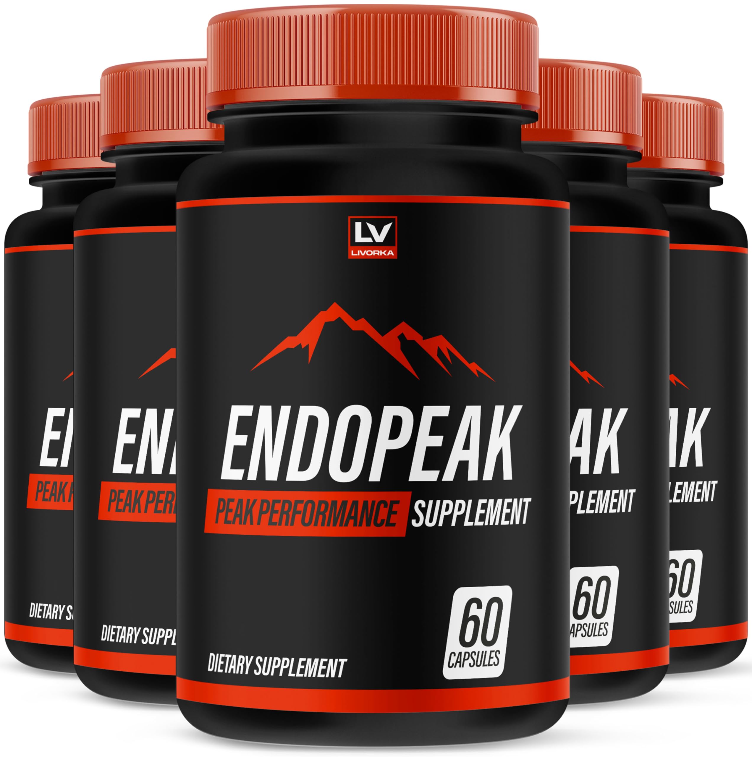 (5 Pack) Endopeak Capsules, Official Advanced Formula, 300 Capsules for 5 Months LIVORKAAu supplements