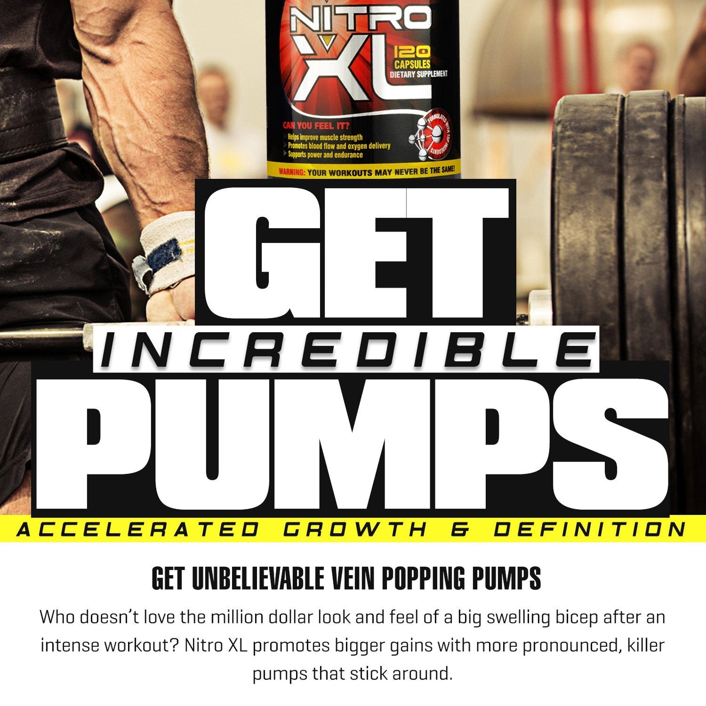 Nitro XL | Nitric Oxide Bodybuilding Supplement – with L-Arginine | Build Muscle Mass Nitro XLUS supplements