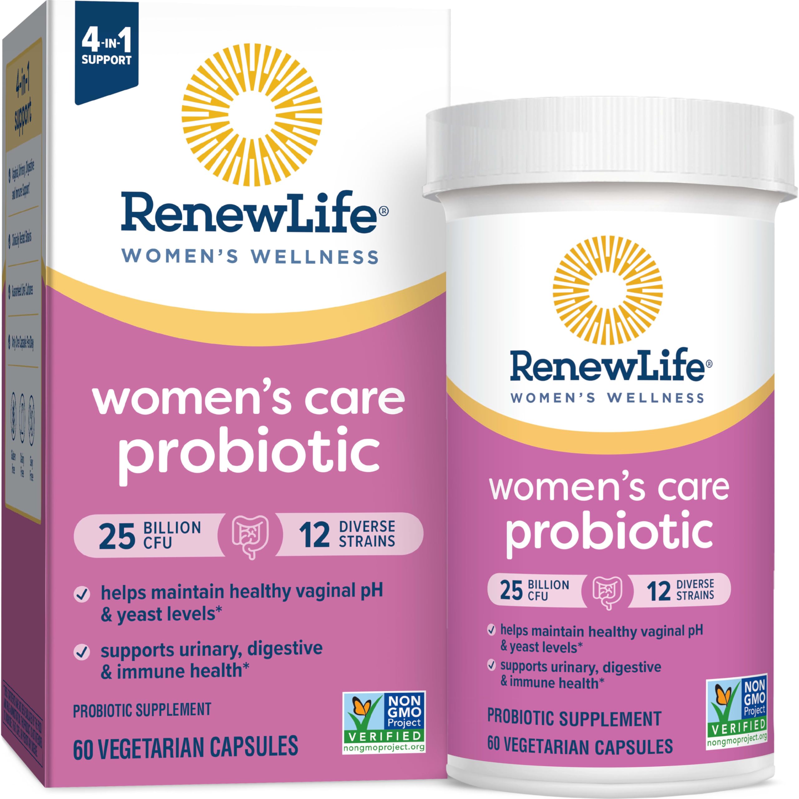 Renew Life Women's Probiotic Capsules, Supports pH Balance for Women, Vaginal, Urinary, Digestive and Immune Health, L. Rhamnosus GG, Dairy, Soy and Gluten-Free, 25 Billion CFU - 60 Ct Renew LifeAu supplements
