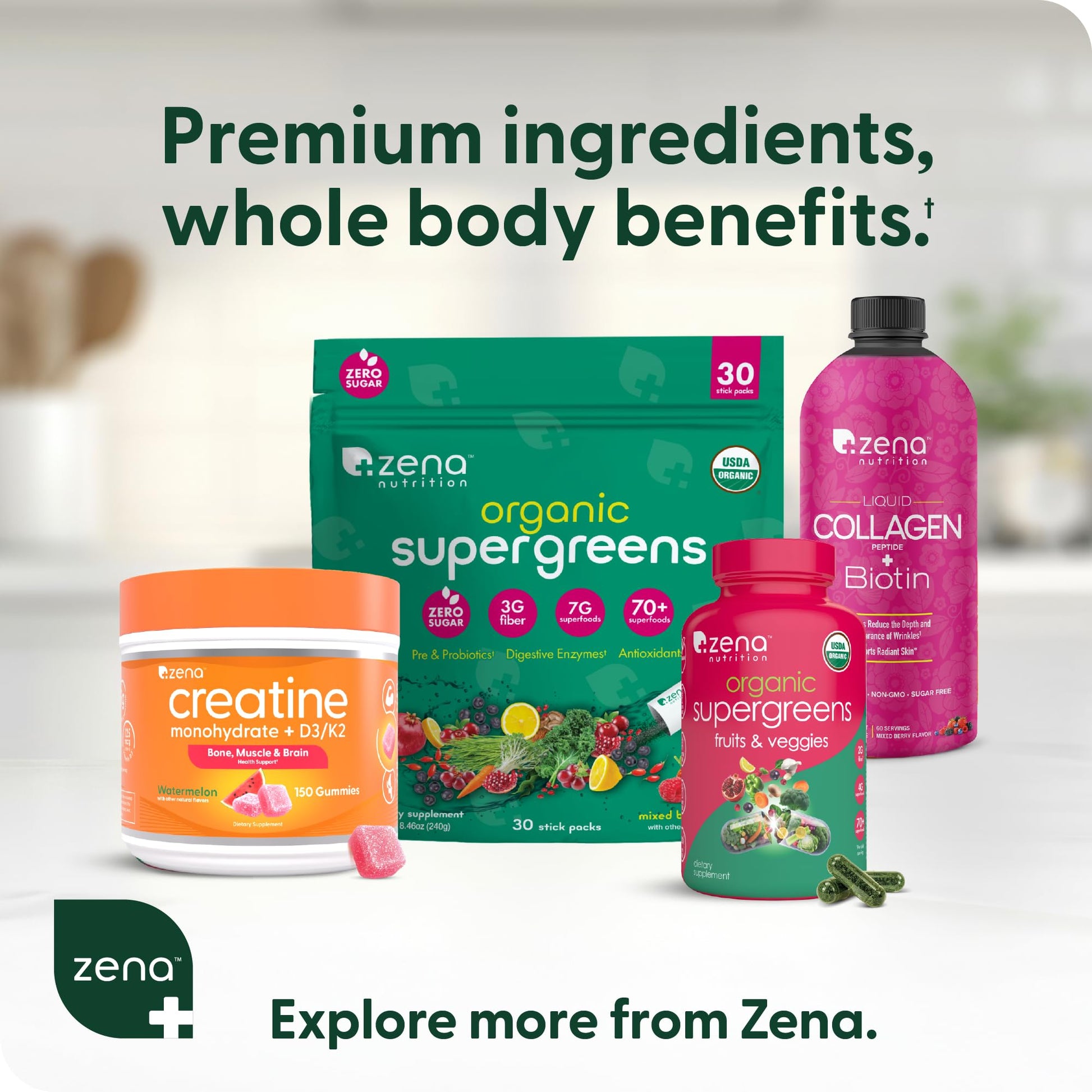 Zena Nutrition Creatine Gummies with D3 & K2, Creatine Monohydrate for Men and Women, Supports Bone, Muscle, & Cognitive Health, Gummy Workout Supplement, Watermelon Flavor, 150ct, 30 Daily Servings Zena NutritionAu supplements