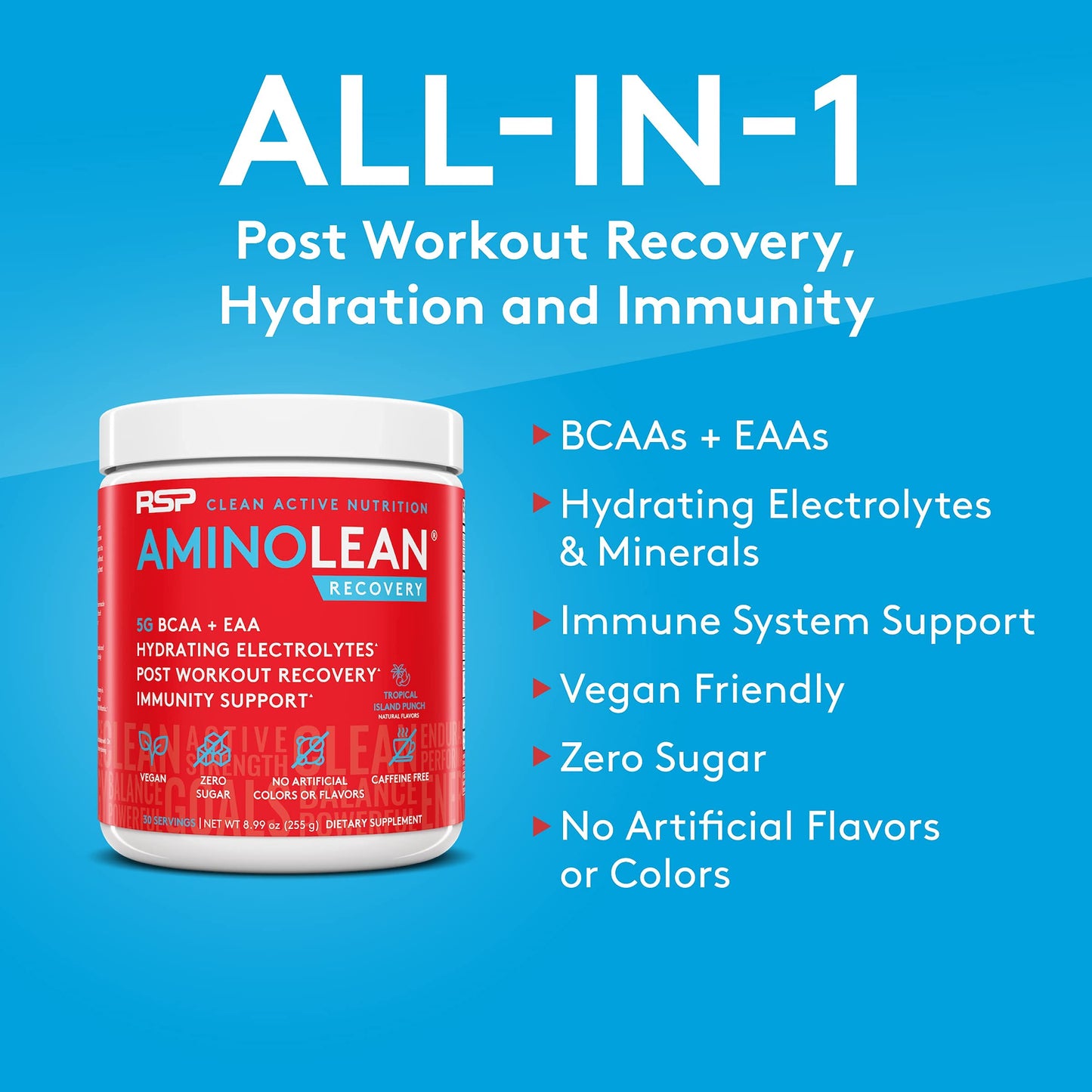 RSP NUTRITION AminoLean Pre Workout Energy (Blue Raspberry 30 Servings) RSP NUTRITIONUS supplements