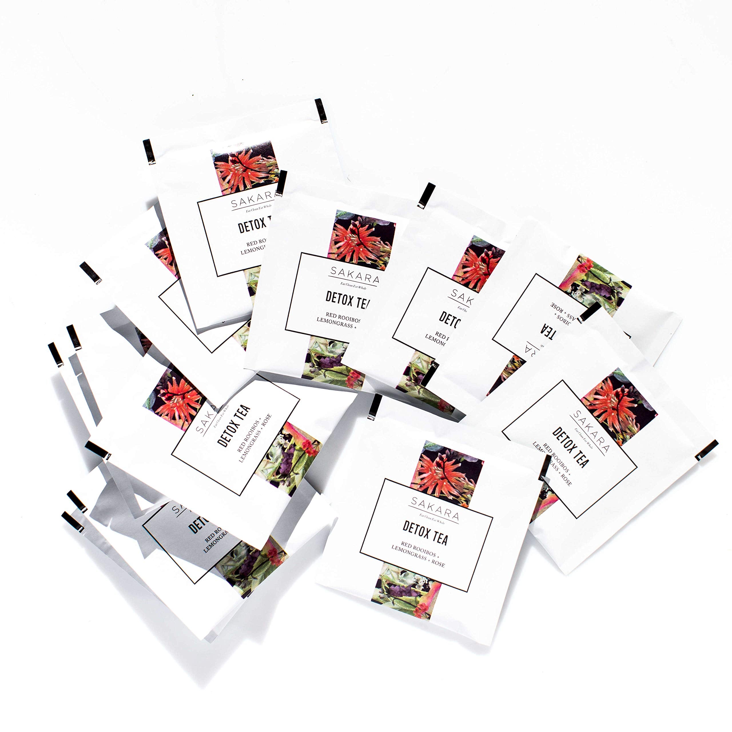 Sakara Detox Tea - Herbal Tea with Rose Petals, Lemon Peel, Lemongrass, & Rooibos SAKARAUS supplements