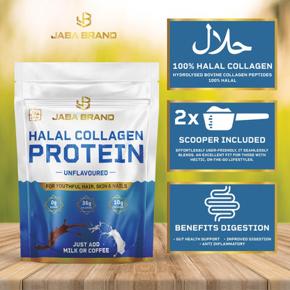 JABA BRAND - Halal Bovine Collagen Protein Powder for Hair, Nails, Joints and Skin JABA BRANDUS supplements