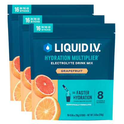 Liquid I.V.® Hydration Multiplier - Grapefruit | Electrolyte Powder Drink Mix | 3 Pack (48 Servings) Liquid I.V.US supplements