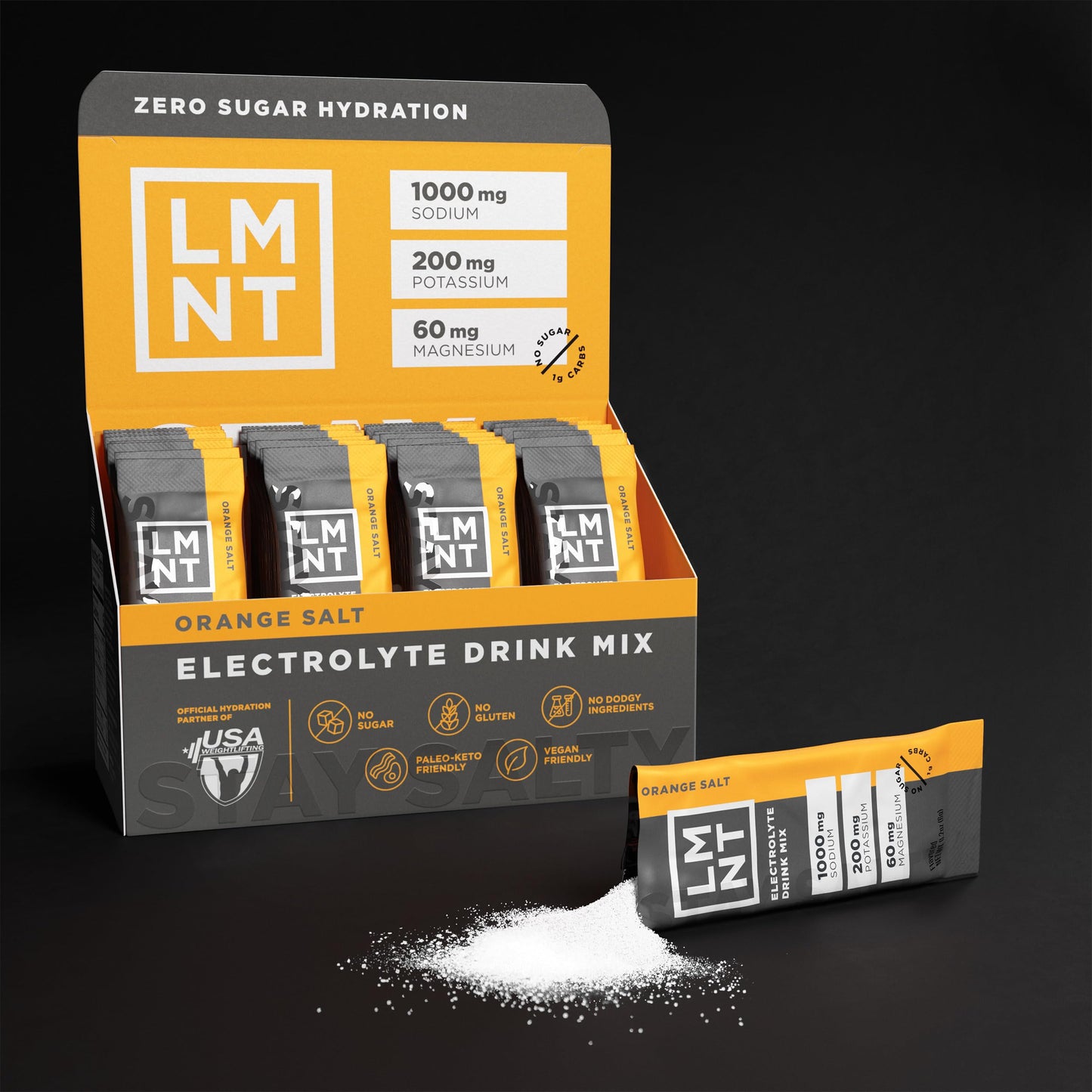 LMNT Zero Sugar Electrolytes - Orange Salt | Drink Mix | 30-Count Drink LMNTUS supplements