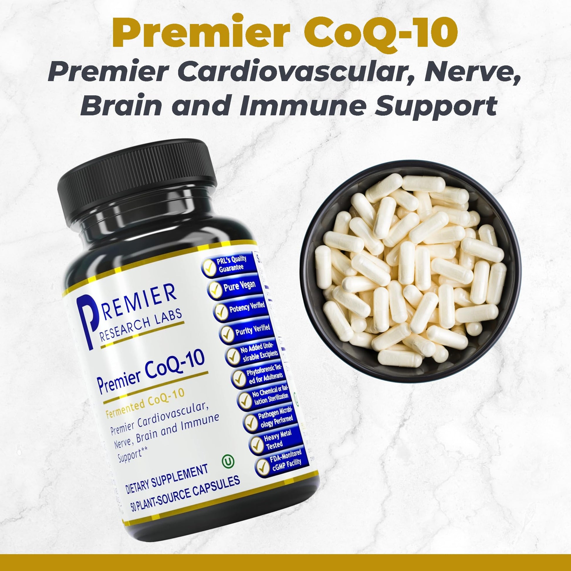 Premier Research Labs CoQ10 - Coenzyme Q10, Co Q 10 Supplement, 100mg Capsules, Ubiquinol Co Enzyme Q-10 with Red Algae & MCT Oil - 60 Vegetarian Capsules Premier Research LabsAu supplements