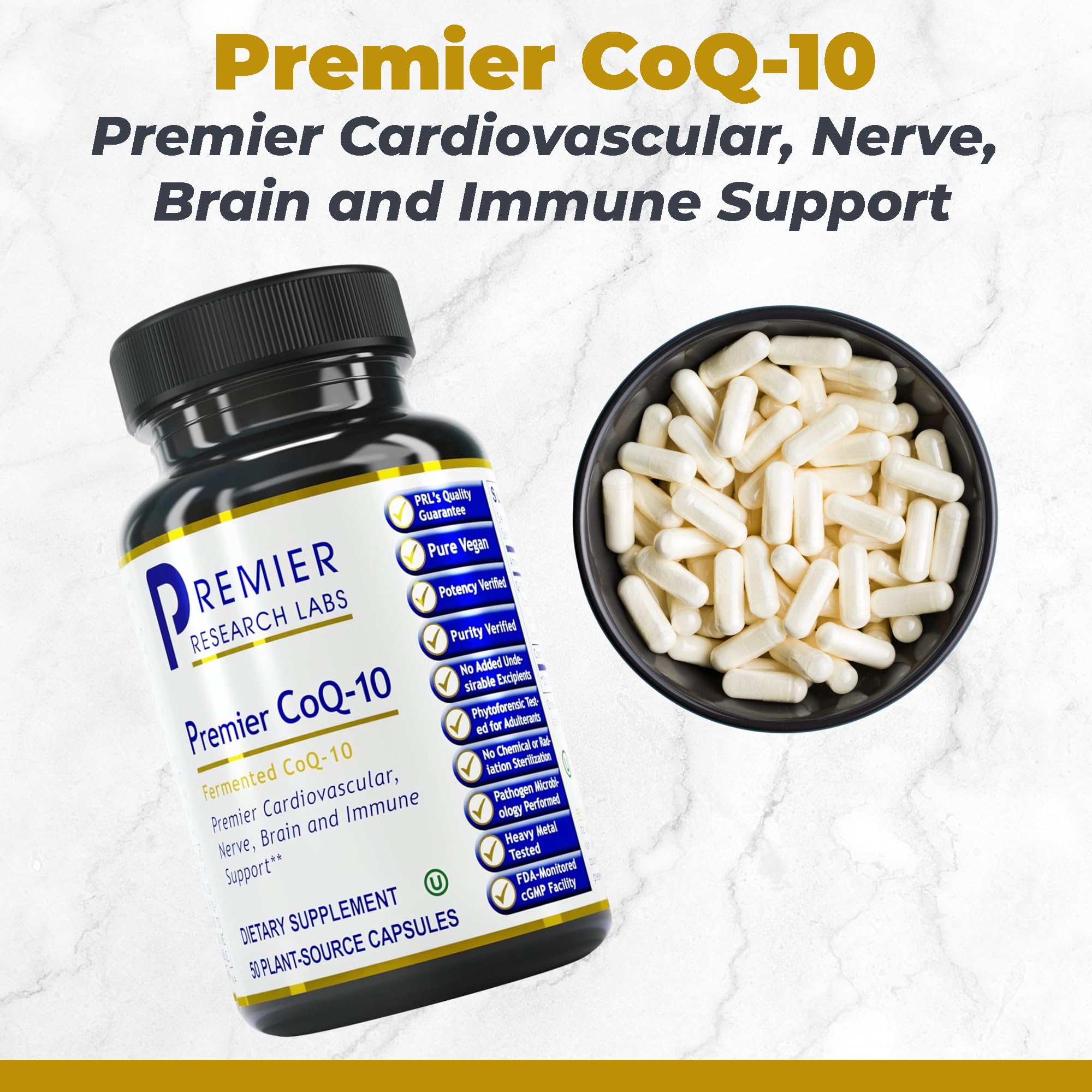 Premier Research Labs CoQ10 - Coenzyme Q10, Co Q 10 Supplement, 100mg Capsules, Ubiquinol Co Enzyme Q-10 with Red Algae & MCT Oil - 60 Vegetarian Capsules Premier Research LabsAu supplements