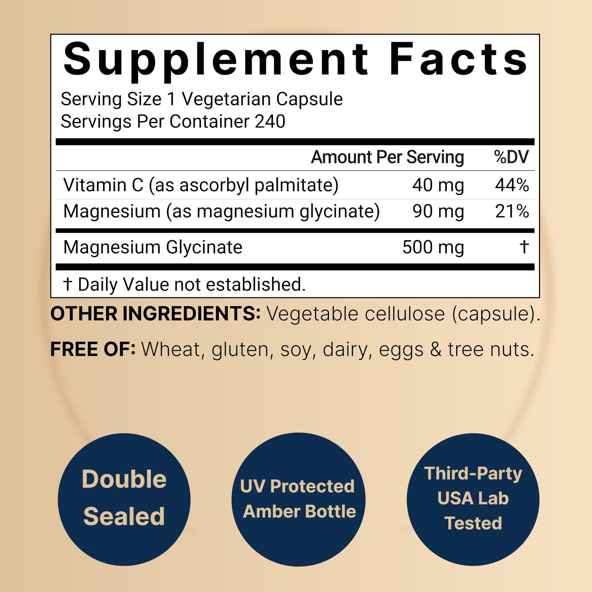 Naturebell Pure Magnesium Glycinate 500mg, 240 Veggie Capsules | 100% Chelated & Purified – 3rd Party Tested, Vegan Friendly, Non-GMO, Fiiler Free NatureBellAu supplements