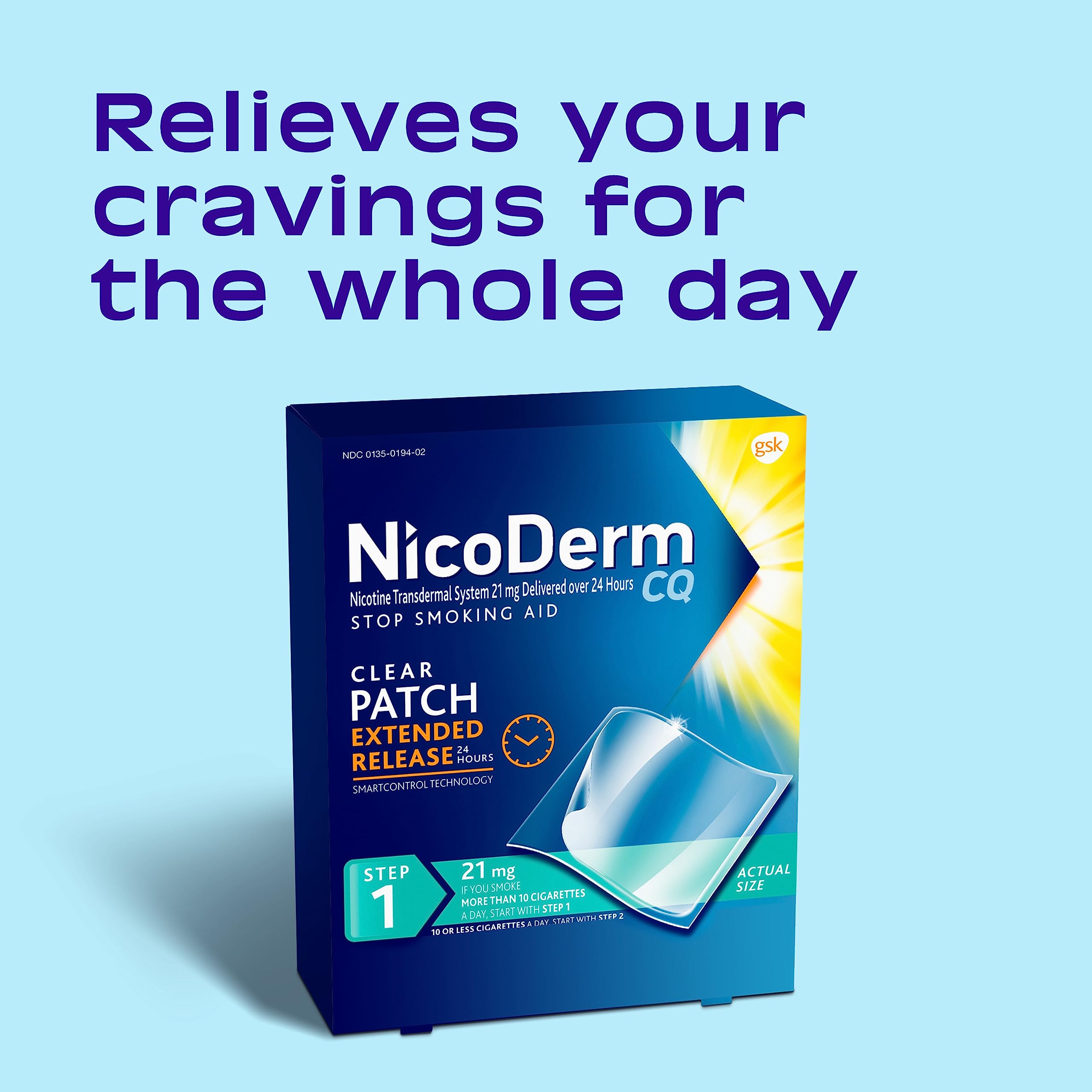 NicoDerm CQ Step 1 Nicotine Patches to Quit Smoking, 21mg, Stop Smoking NicoDermAu supplements