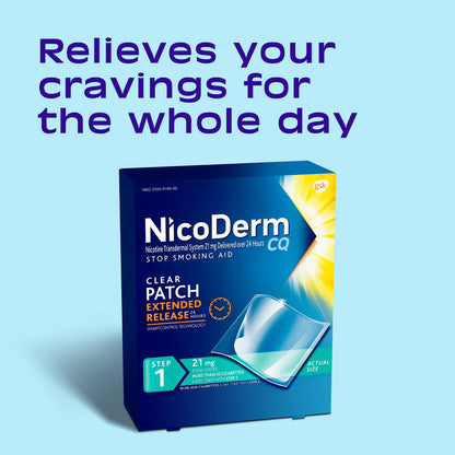 NicoDerm CQ Step 1 Nicotine Patches to Quit Smoking, 21mg, Stop Smoking NicoDermUS supplements