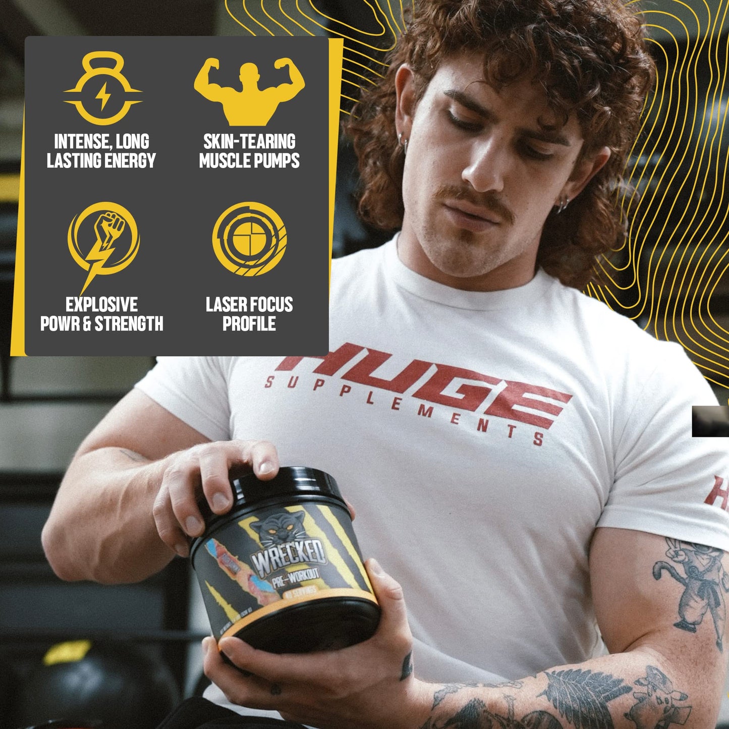 Huge Supplements Wrecked Pre-Workout, 30G+ Ingredients Per Serving to Boost Energy Huge SupplementsUS supplements