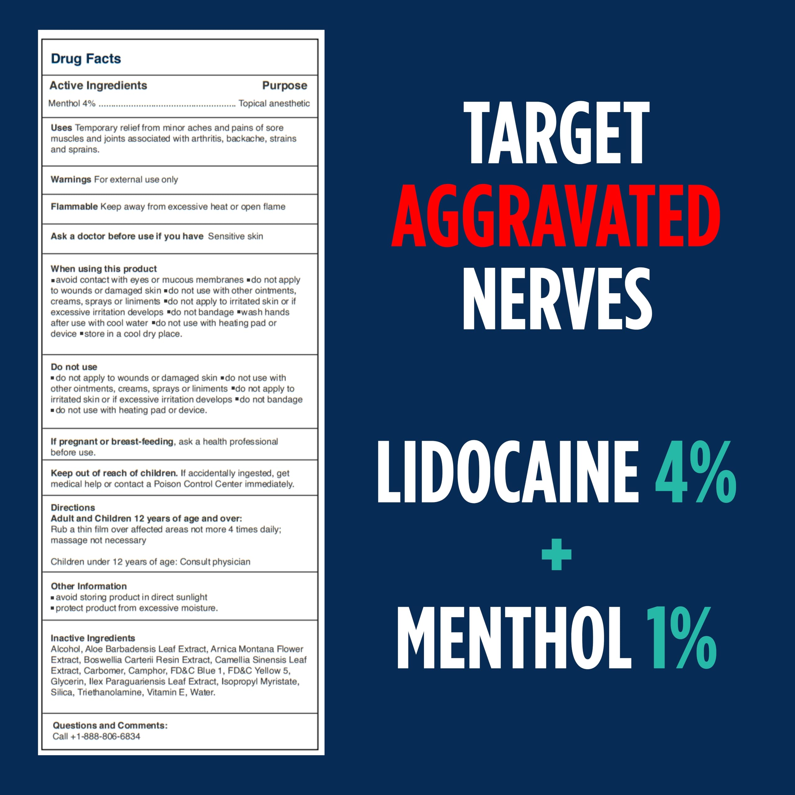 NOVEHA Lidocaine Roll-On Gel 4% | Maximum Strength Temporary Topical Pain Relief for Minor Muscle & Joint Aches | Cooling Formula with Menthol & Arnica | Non-Greasy, Quick-Drying | 2.5 fl oz NOVEHAAu supplements