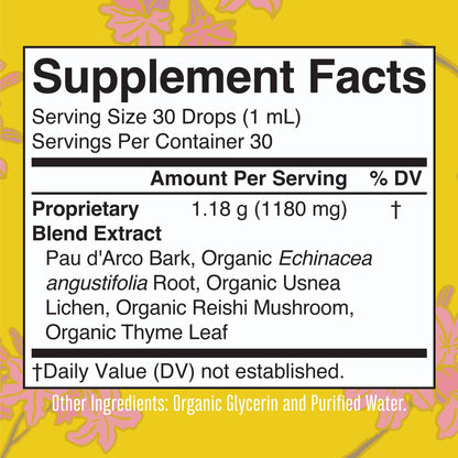 MaryRuth Organics PAU D'Arco Herbal Blend | Reishi Mushroom | Echinacea angustifolia Root | Usnea Lichen | Thyme Leaf | Vegan | Non-GMO Project Verified | Gluten Free | 30 Servings | 1 Fl Oz MARYRUTH'SUS supplements