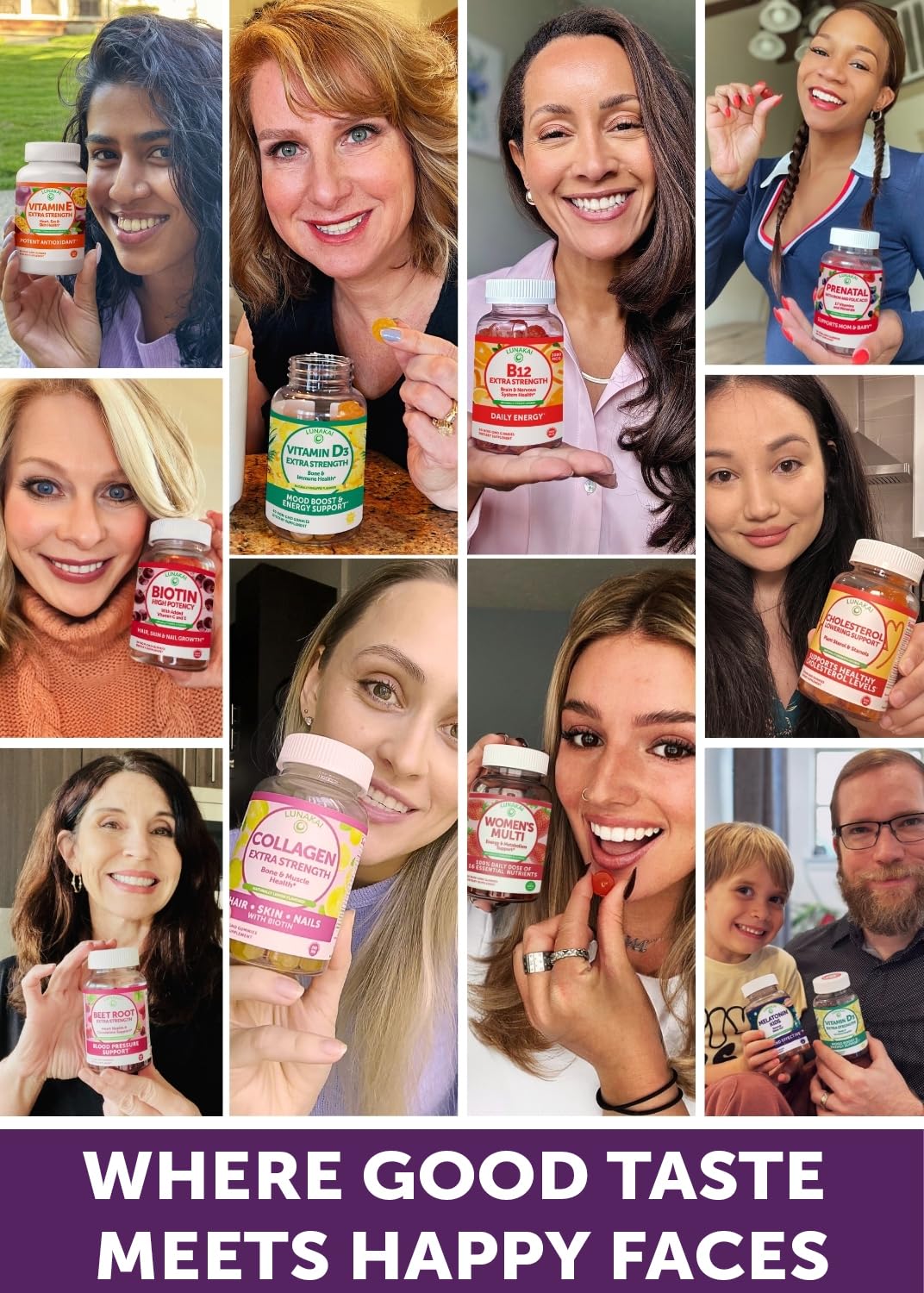 Lunakai USA Made 50 Plus Women's Multivitamin Gummies - Delicious Formula Enhanced with Essential Vitamins & Minerals for Health & Vitality - 60ct LunakaiAu supplements