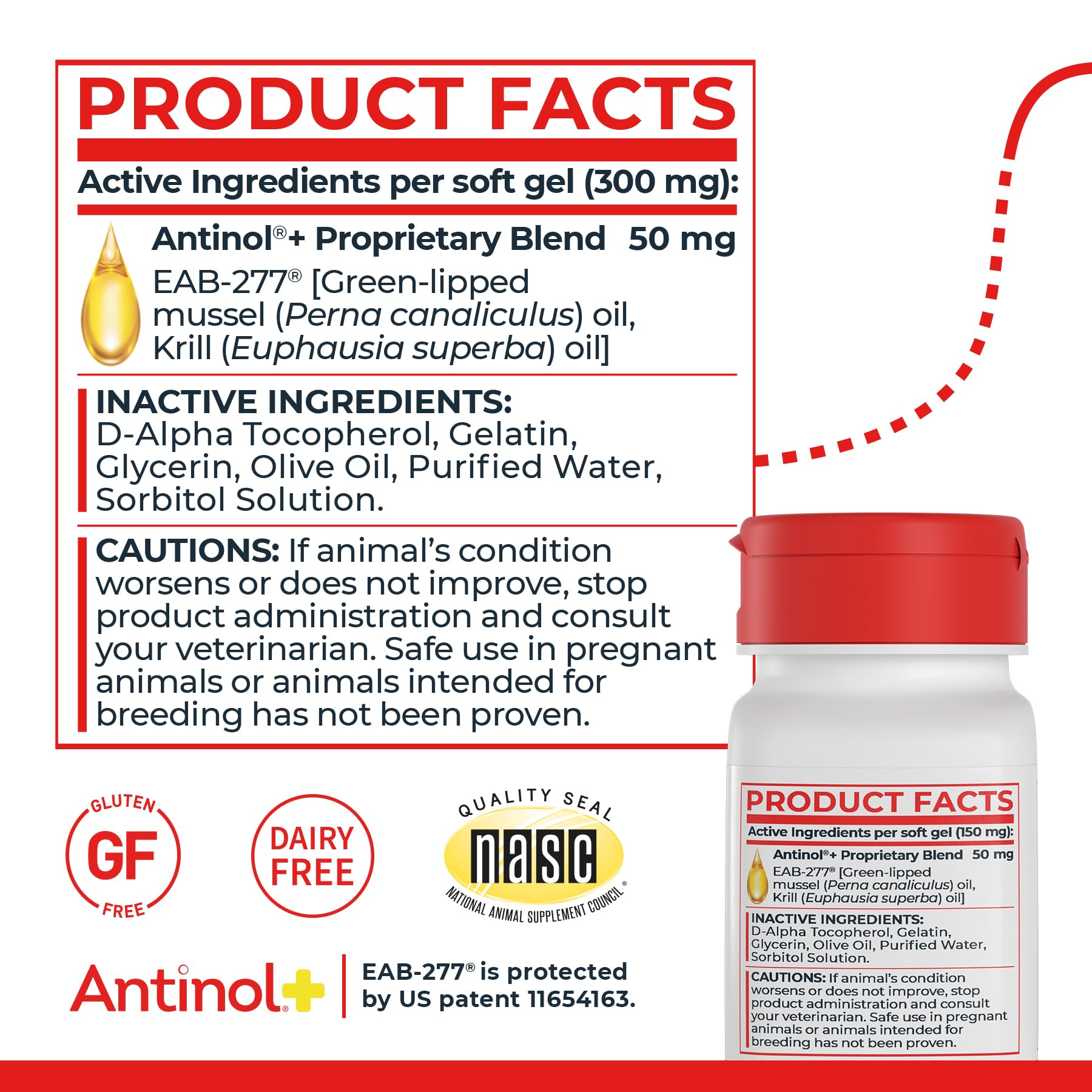 Antinol Plus, Mobility, Hip, and Joint Supplement for Cats, Green-Lipped Mussels and Krill Oil - Cat Joint Supplement, 60 Soft Gels AntinolAu supplements