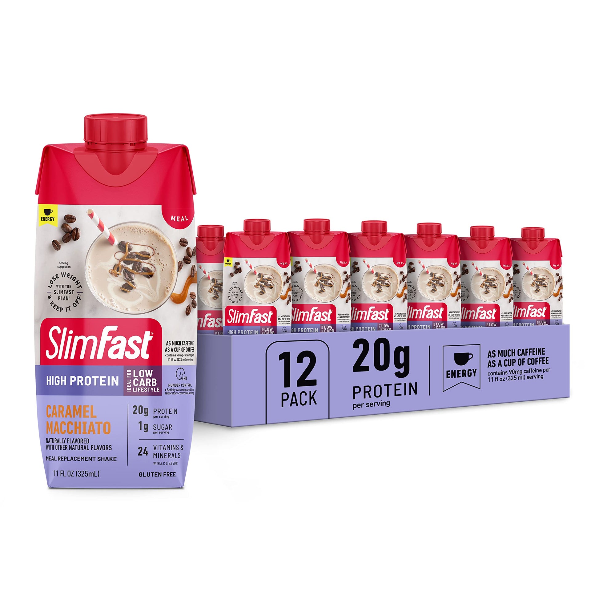 SlimFast Protein Shake with Caffeine, Caramel Macchiato- 20g Protein SlimFastAu supplements