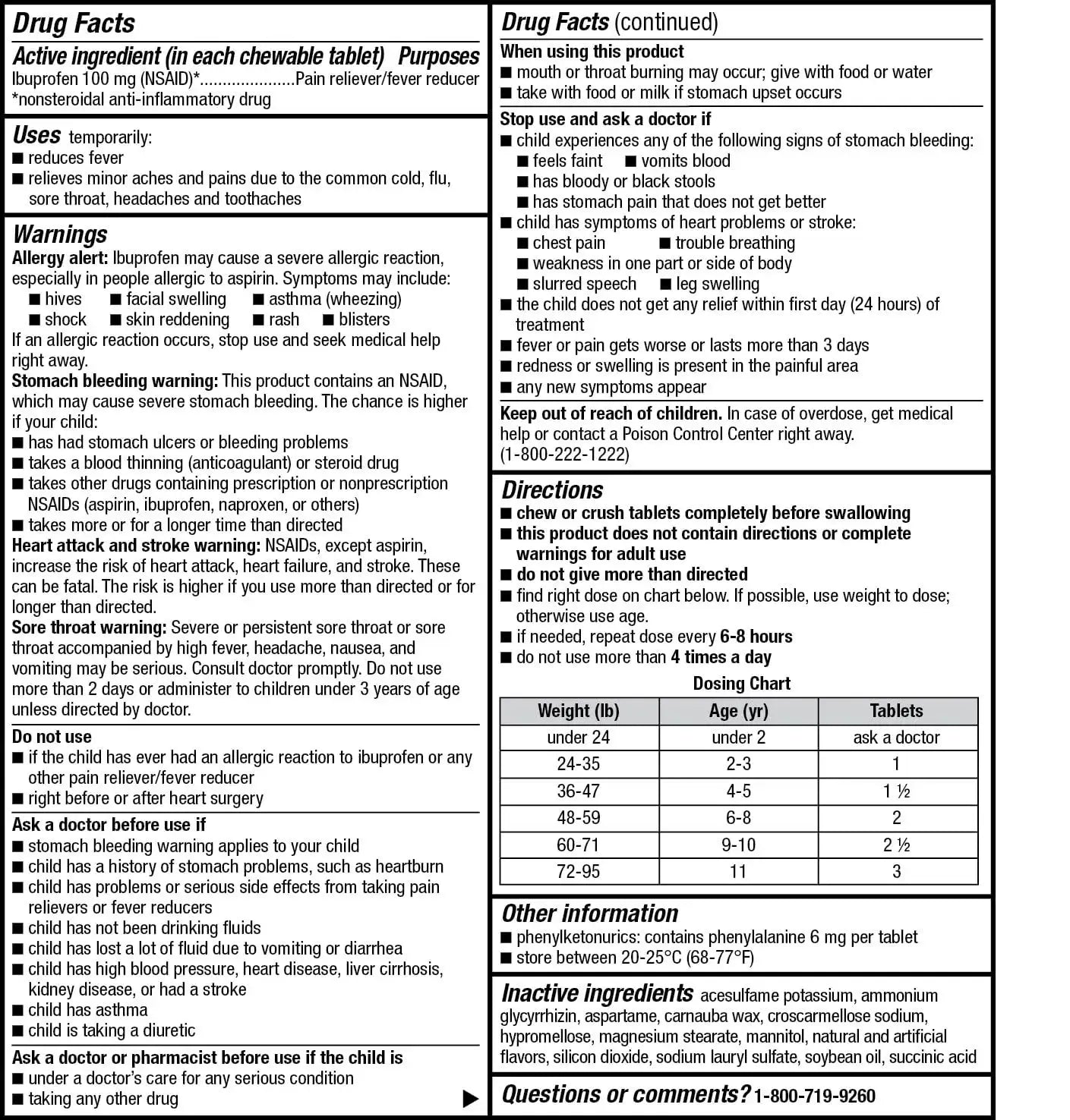 Childrens Ibuprofen Chewable Tablets, 100 mg, Orange Flavor, Pain Reliever and Fever Reducer, 24 Count GoodSenseAu supplements