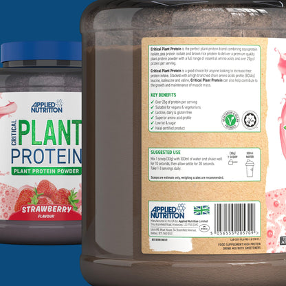 Applied Nutrition Plant Protein Powder – Critical Plant Vegan Protein Shake with SOYA Applied NutritionUS supplements