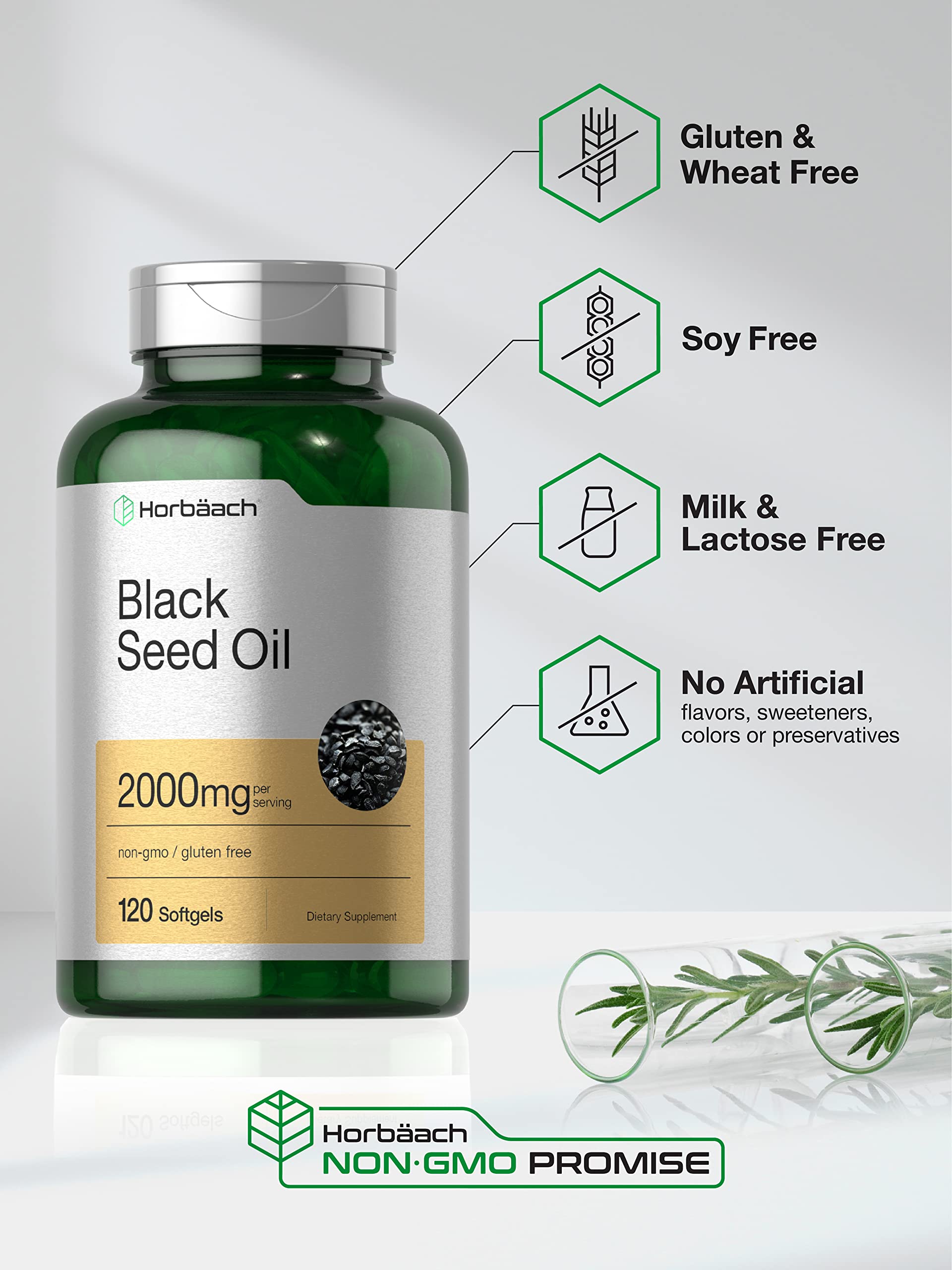 Black Seed Oil 2000mg | 120 Softgel Capsules | Cold Pressed Nigella Sativa Pills HorbäachAu supplements
