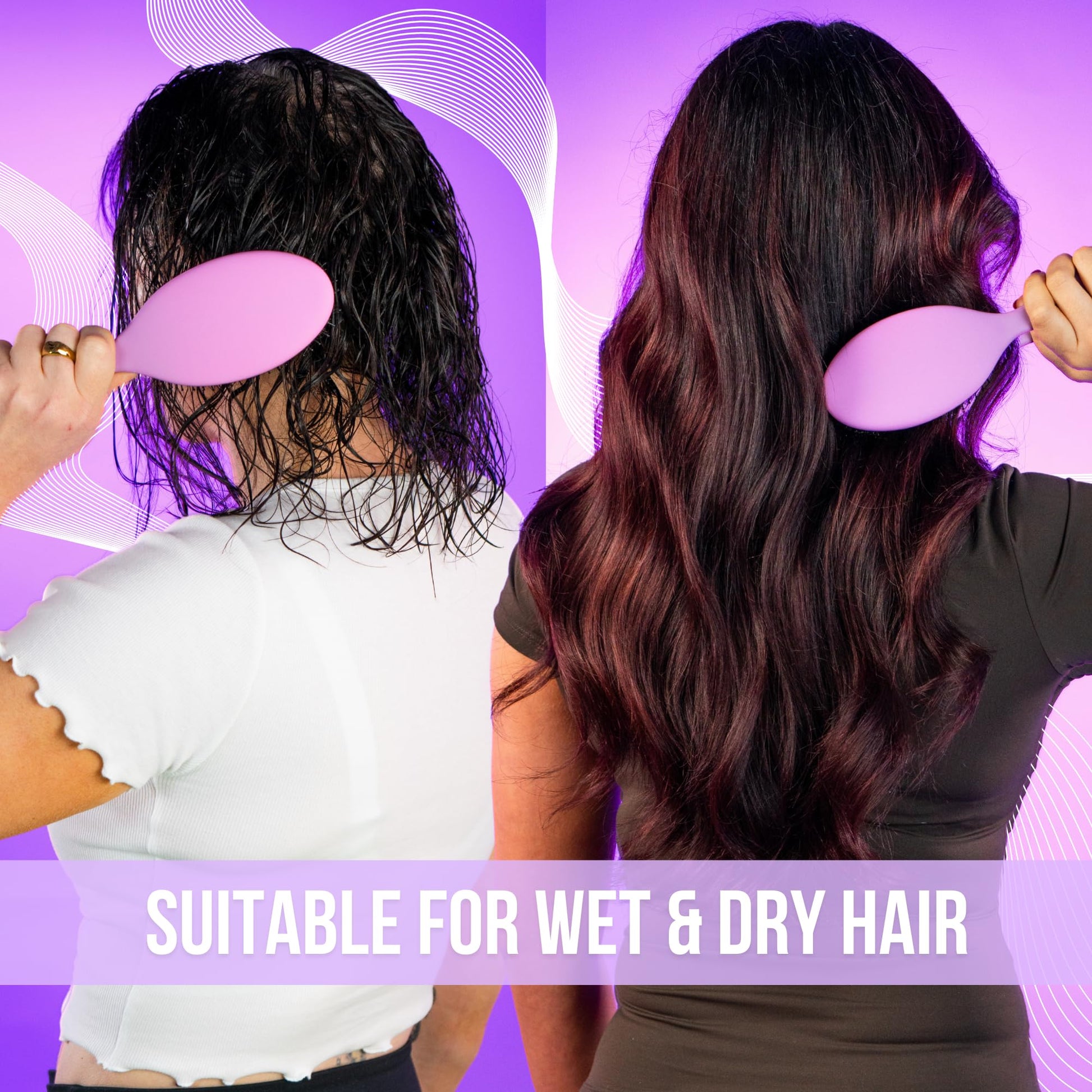 SimplyHair Ultimate Hair Extension Brush & Detangler Anti-Static, Dual Bristle Design, Soft Boar Bristle, Great for All Hair Types & Extensions - Pink & Purple Ombre Brush Ideal for Adults & Kids Simply HairAu supplements