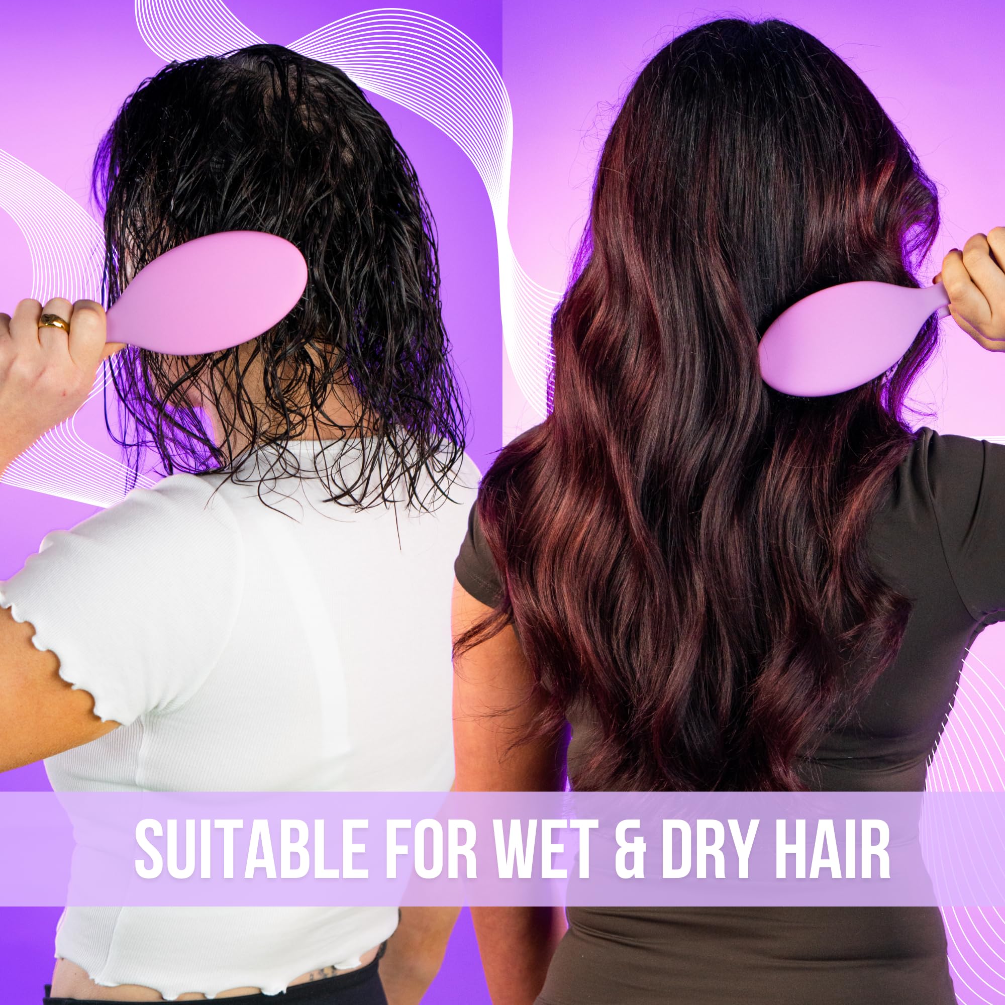 SimplyHair Ultimate Hair Extension Brush & Detangler Anti-Static, Dual Bristle Design, Soft Boar Bristle, Great for All Hair Types & Extensions - Pink & Purple Ombre Brush Ideal for Adults & Kids Simply HairAu supplements