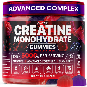 Hofnie Creatine Monohydrate Gummies 5000 mg – Vegan, Sugar-Free Pre Workout Creatine for Men & Women – Raspberry & BlackBerry Flavored Chewable Creatine Monohydrate, 120 Gummies (30-Day Supply) HofnieAu supplements