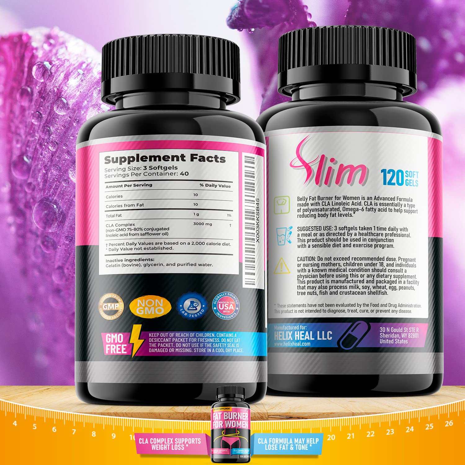 Helix Heal Belly Fat Burner for Women - Lose Stomach Fat w/Softgel Diet Pills Helix HealUS supplements