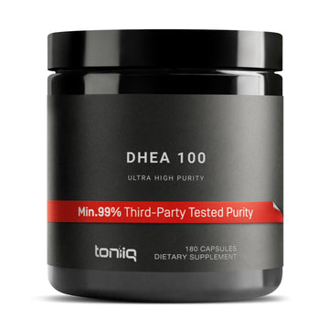 Toniiq Ultra High Strength DHEA 100mg Supplement for Men - 99%+ Highly Purified and Bioavailable Micronized DHEA Supplement for Women and Men - DHEA 100 mg - 180 Capsules ToniiqAu supplements