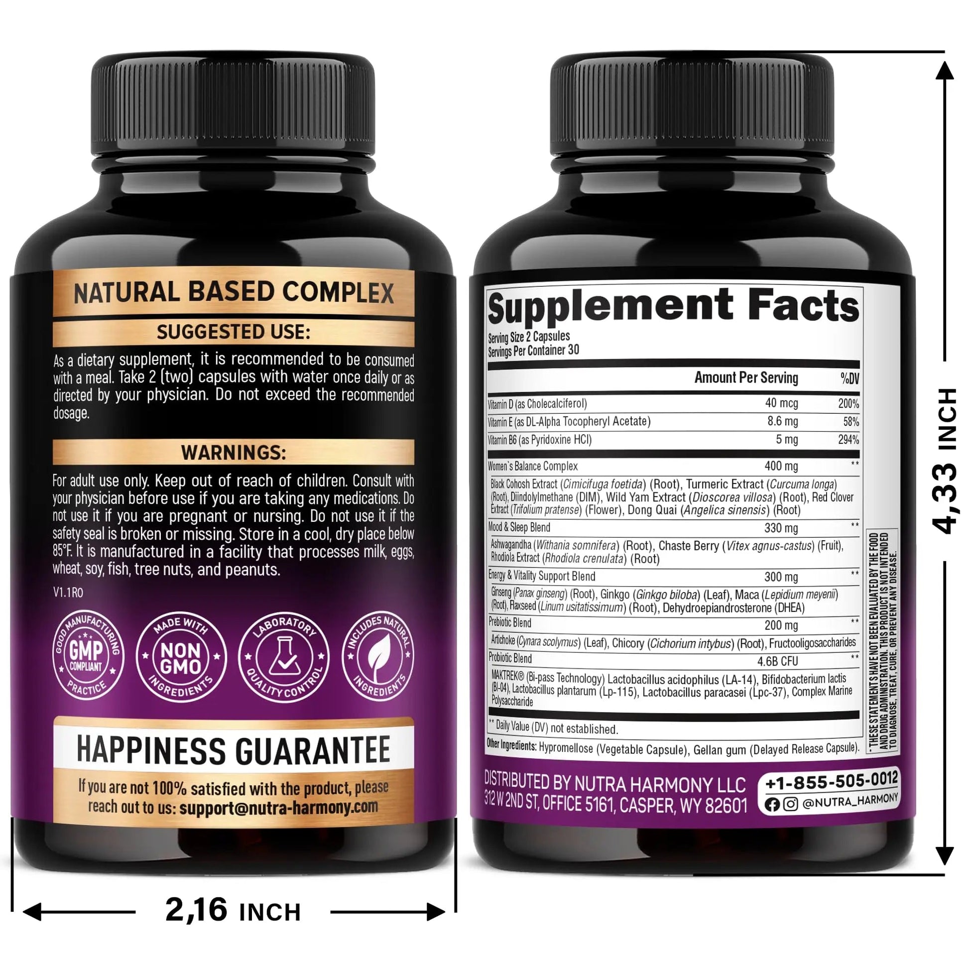 NUTRAHARMONY D-Mannose with Cranberry & Menopause Capsules NUTRAHARMONYAu supplements