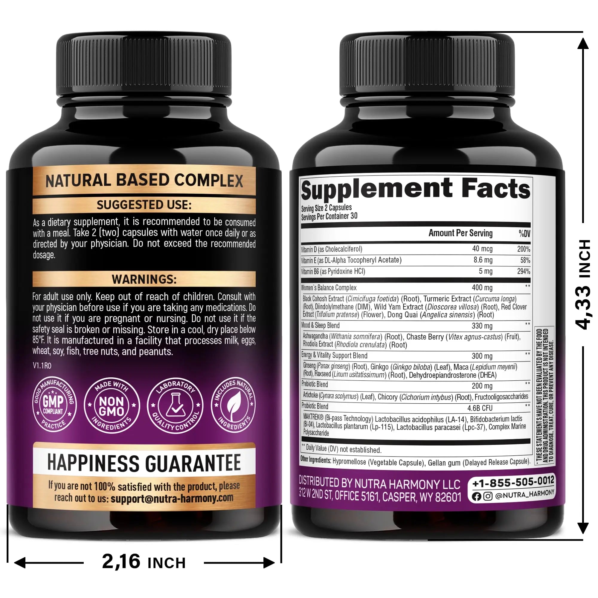 NUTRAHARMONY D-Mannose with Cranberry & Menopause Capsules NUTRAHARMONYAu supplements