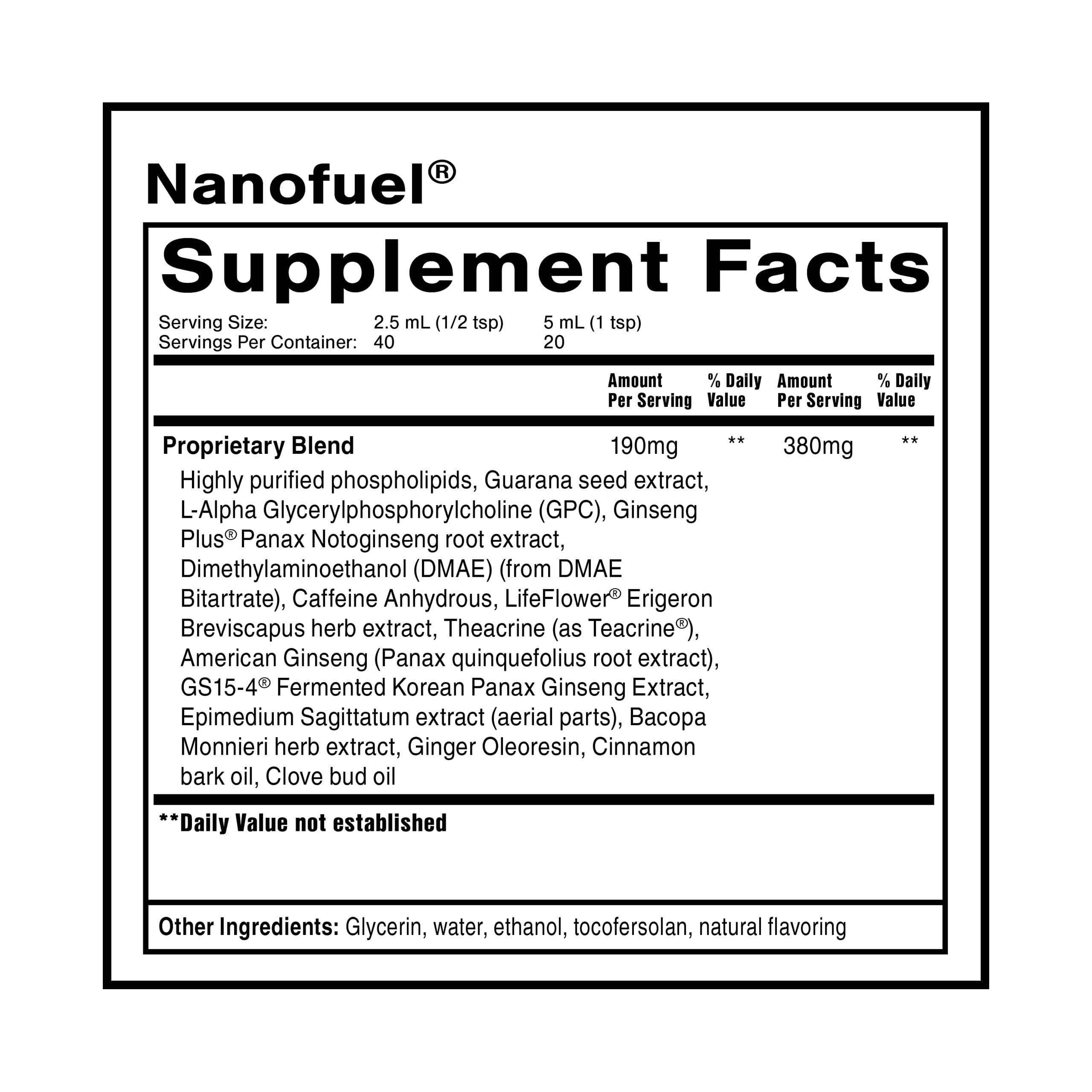 Quicksilver Scientific NanoFuel - Energy Support - Nootropic Formula Designed to Support Focus + Productivity (3.38oz / 100ml) Quicksilver ScientificUS supplements