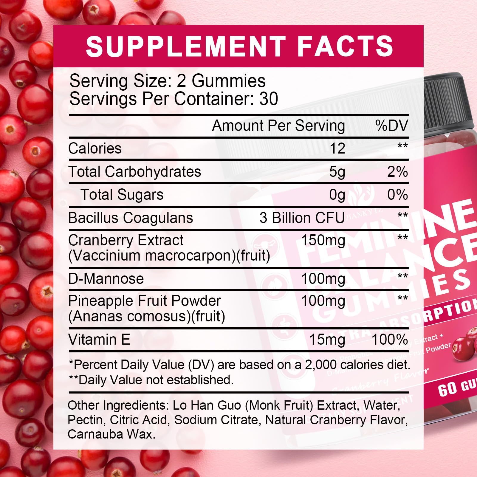 JIANKYTZ (2 Pack) Sugar Free Premium Feminine Balance Gummies for Women - Vaginal Health, Antioxidant, Digestive Health, PH Balance Support, Vaginal Probiotics for Women Gummies, Max Absorption JIANKYTZAu supplements