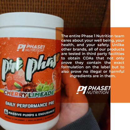 Pre Phase Daily Driver Preworkout - Phase 1 Nutrition (Cherry Limeade, 25 Servings) Phase One NutritionUS supplements