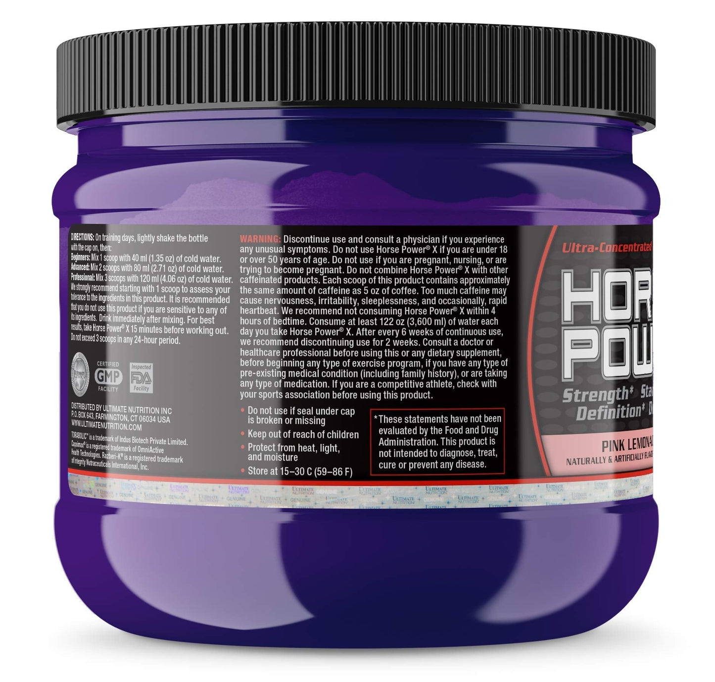 Ultimate Nutrition Horse Power X, Concentrated Pre Workout Supplement, Creatine Ultimate NutritionUS supplements