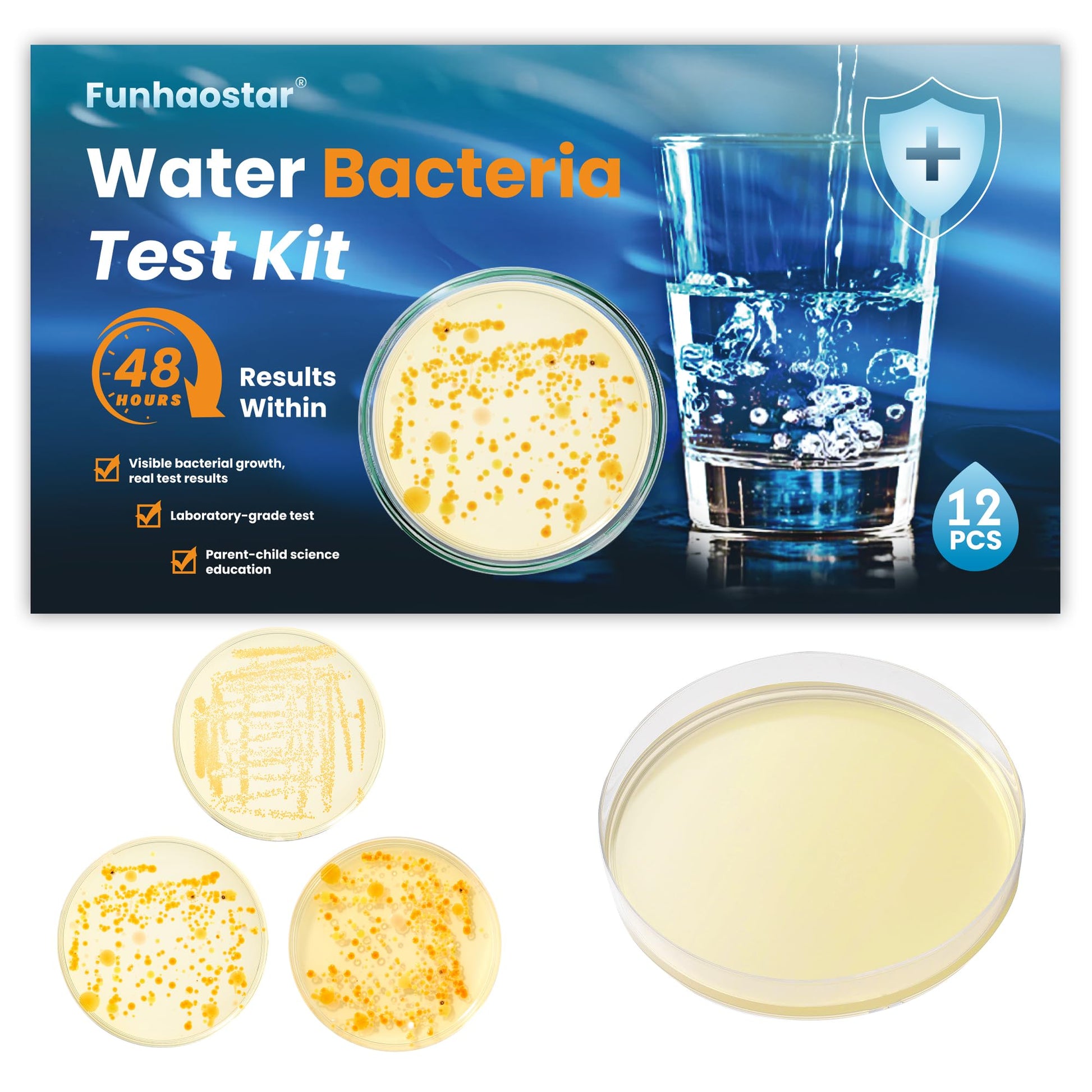 Bacteria Test Kits for Drinking Water - 12 Tests Detect Coliform, E.coli & All Bacteria | Home Quality Testing Kit for Well, Tap, Pool, Hot Tub & City Water | Easy DIY Tester with Free Lab Analysis FunhaostarAu supplements