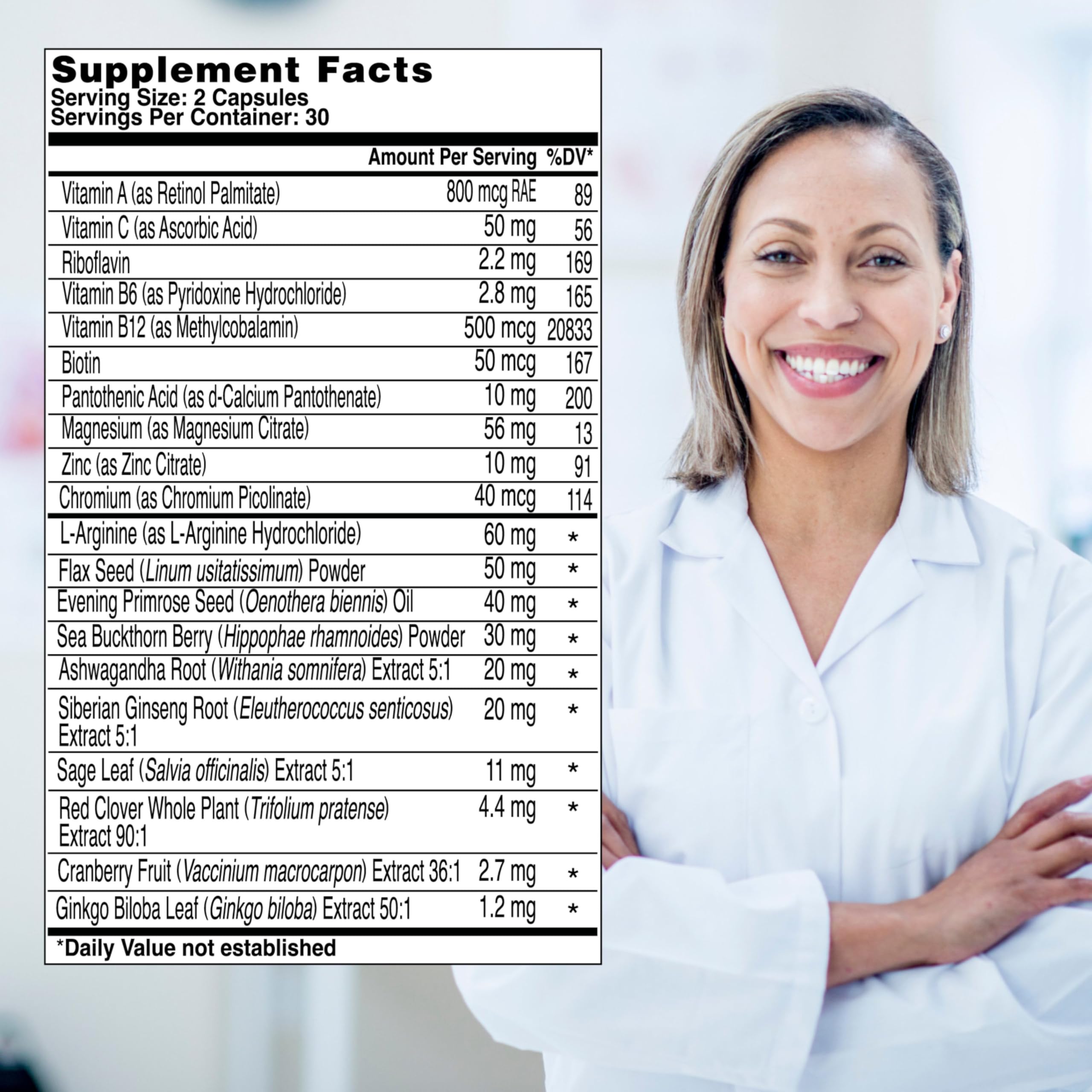 Health & Her Menopause Supplements for Women - Multi-Nutrient Support, Menopause Vitamins for Energy, Bones, Muscles, Skin & Hair, Vegan, Gluten-Free, Non GMO (60ct - 1 Month) Health and HerAu supplements