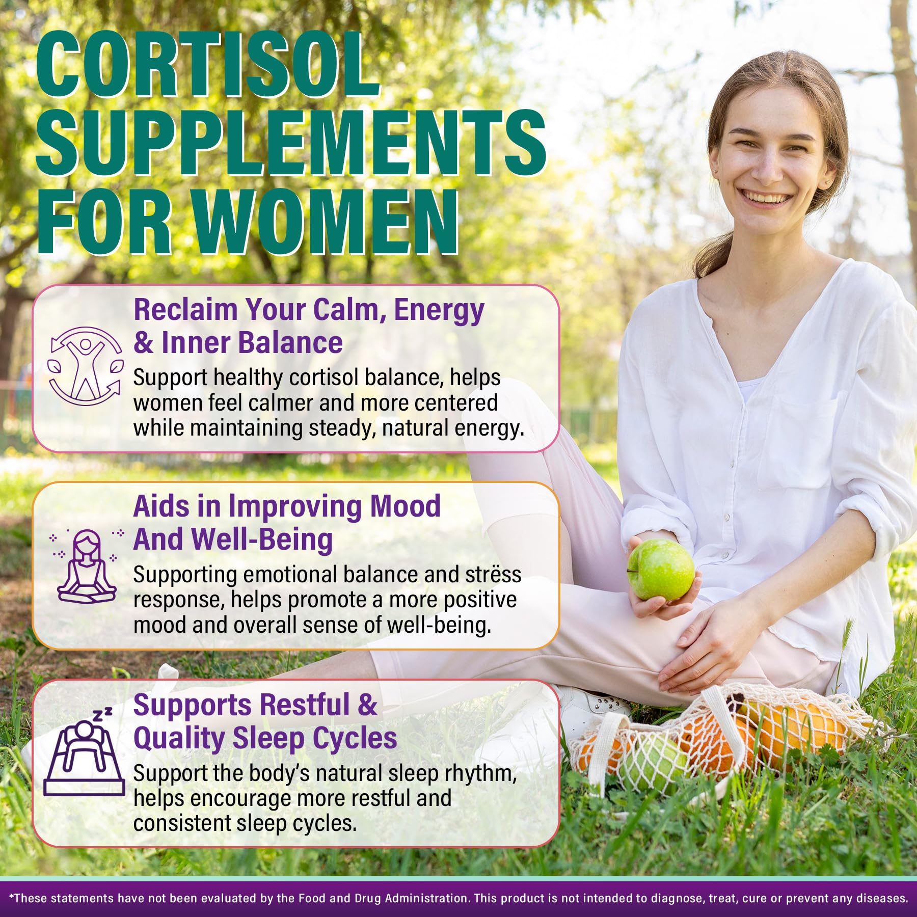 Cortisol Supplements for Women & Men, Cortisol Reducer Gummies w/ Magnesium, Ashwagandha, L-Theanine, Rhodiola, Reishi, 24 IN 1 Cortisol Detox Manager for Calm Mood, Focus & Relaxation,Vegan, 120 Cts EnvyCureAu supplements