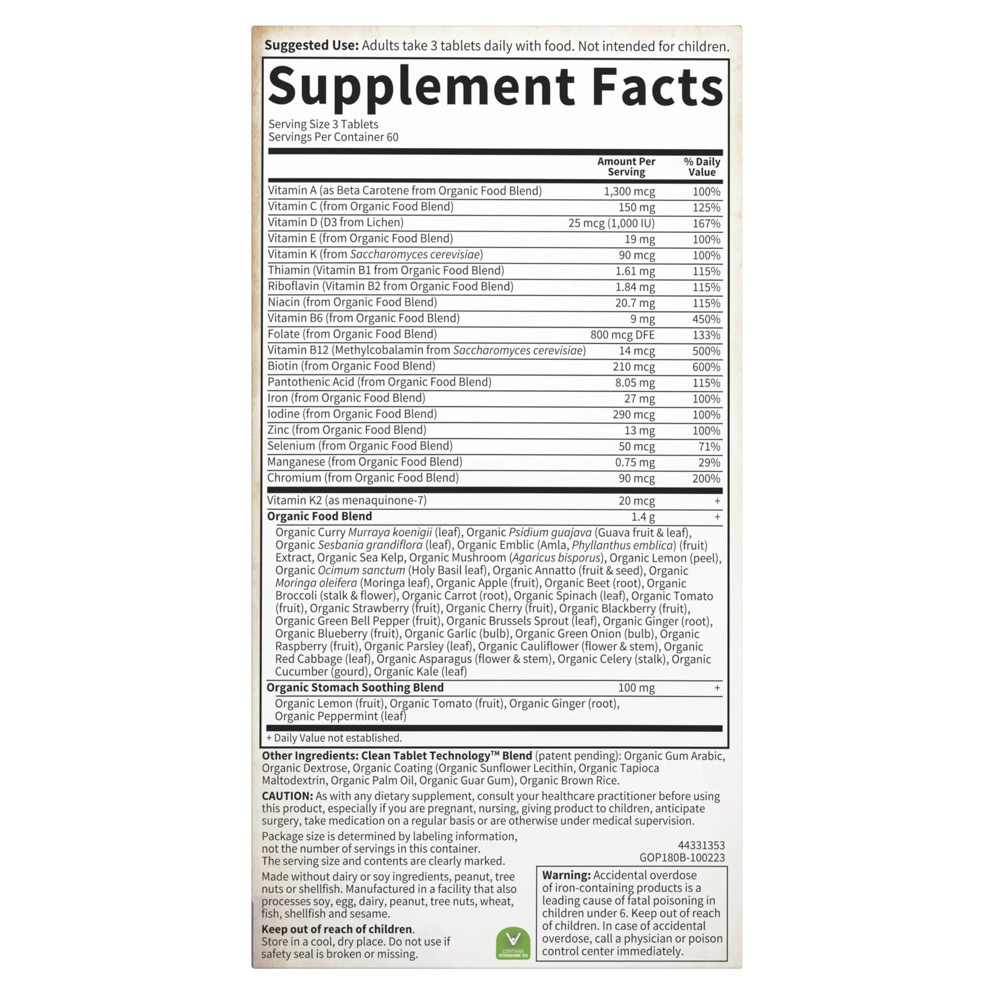 Garden of Life Organics Women’s Prenatal Multivitamin with Vitamin D3, B6, B12, C & Iron, Folate for Energy & Healthy Fetal Development – Organic Garden of LifeAu supplements