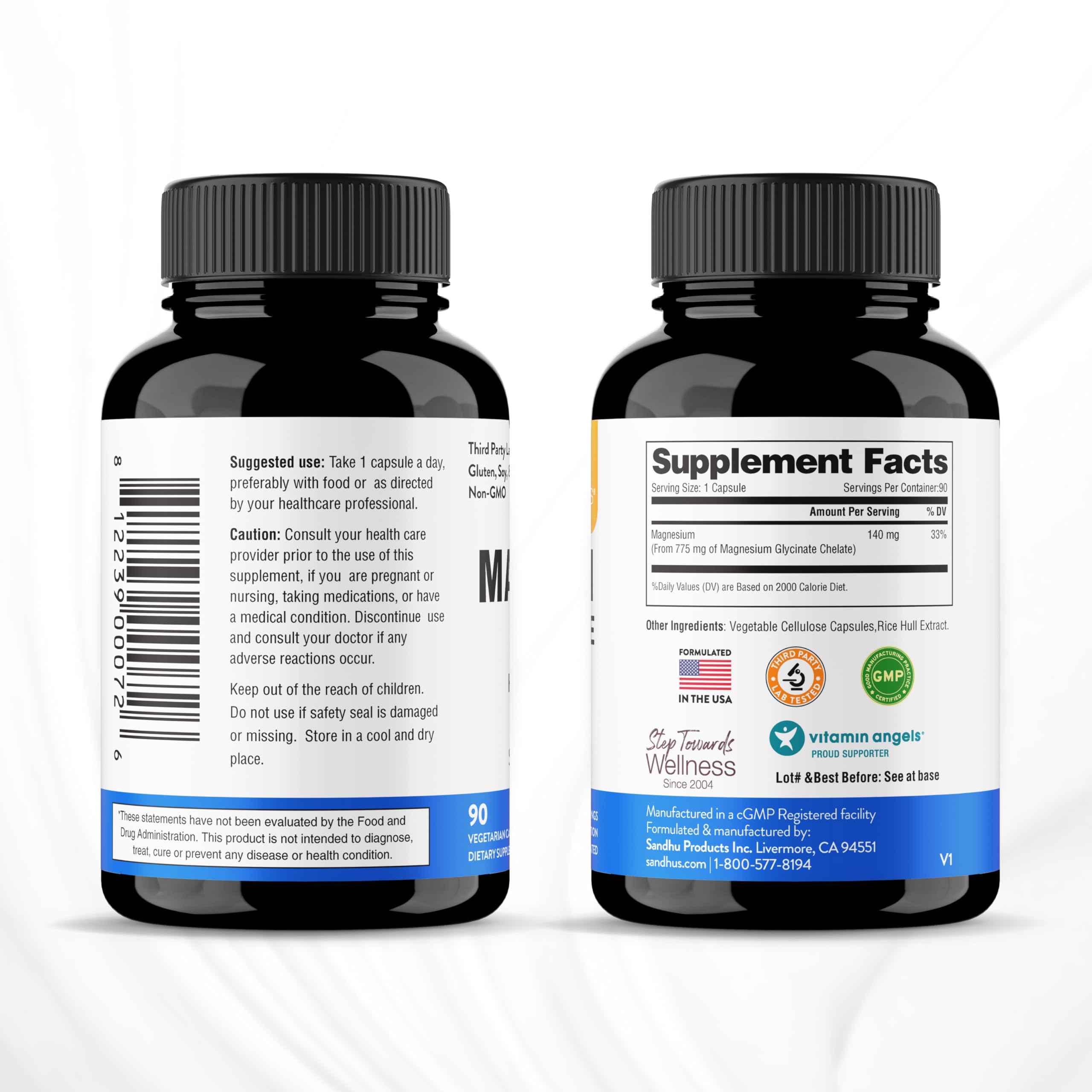 Sandhu's Superior Absorption Magnesium Glycinate 775mg|140mg Elemental Magnesium Sandhu'sAu supplements