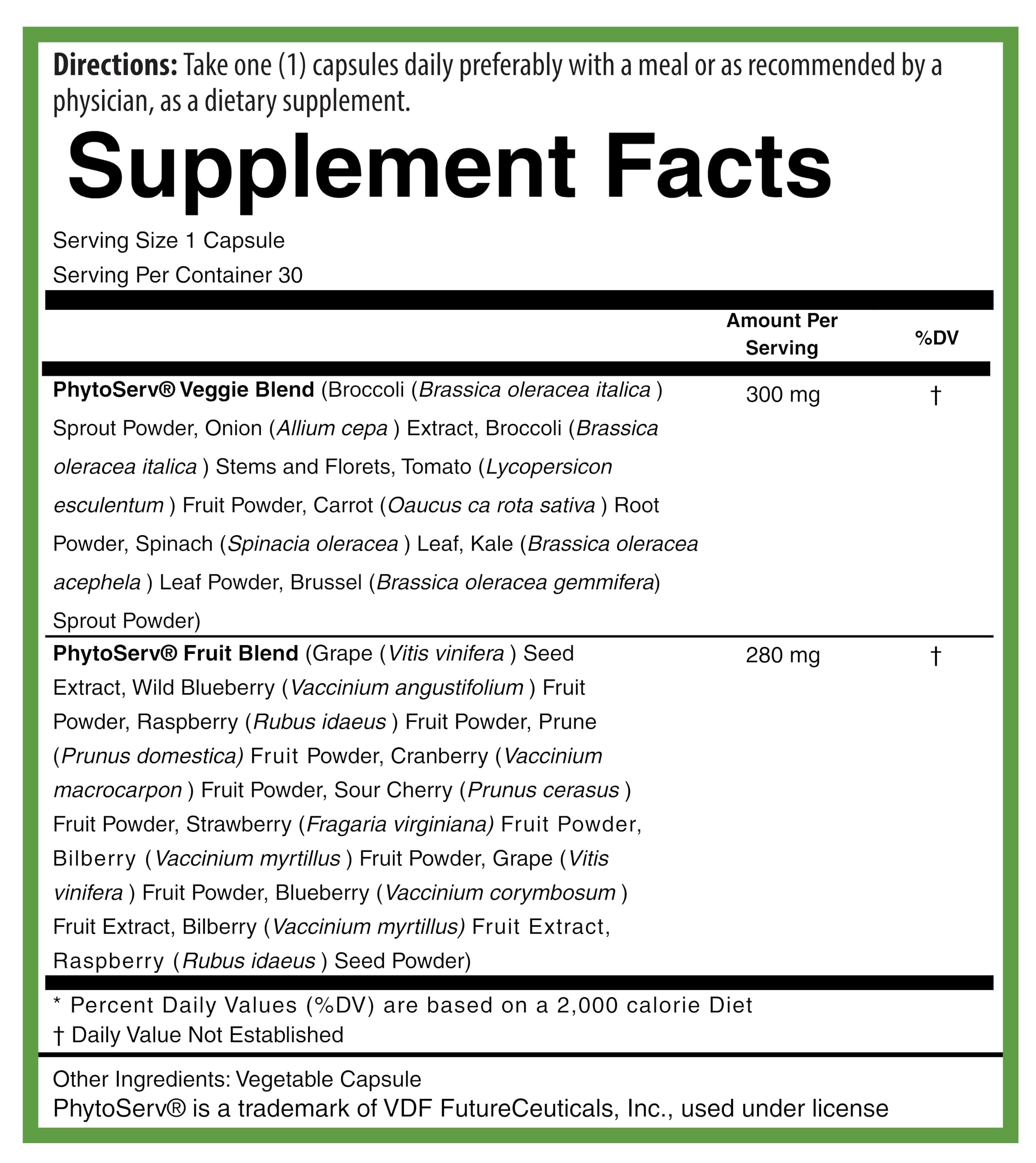 PURE® Greens & Reds Capsules - 30 Servings - 9 Daily Servings of Fruits & Vegetables in 1 Capsule - PhytoServ® Superfood Blend with Broccoli, Kale & Berries - Plant-Based Phytonutrient Shield PUREAu supplements