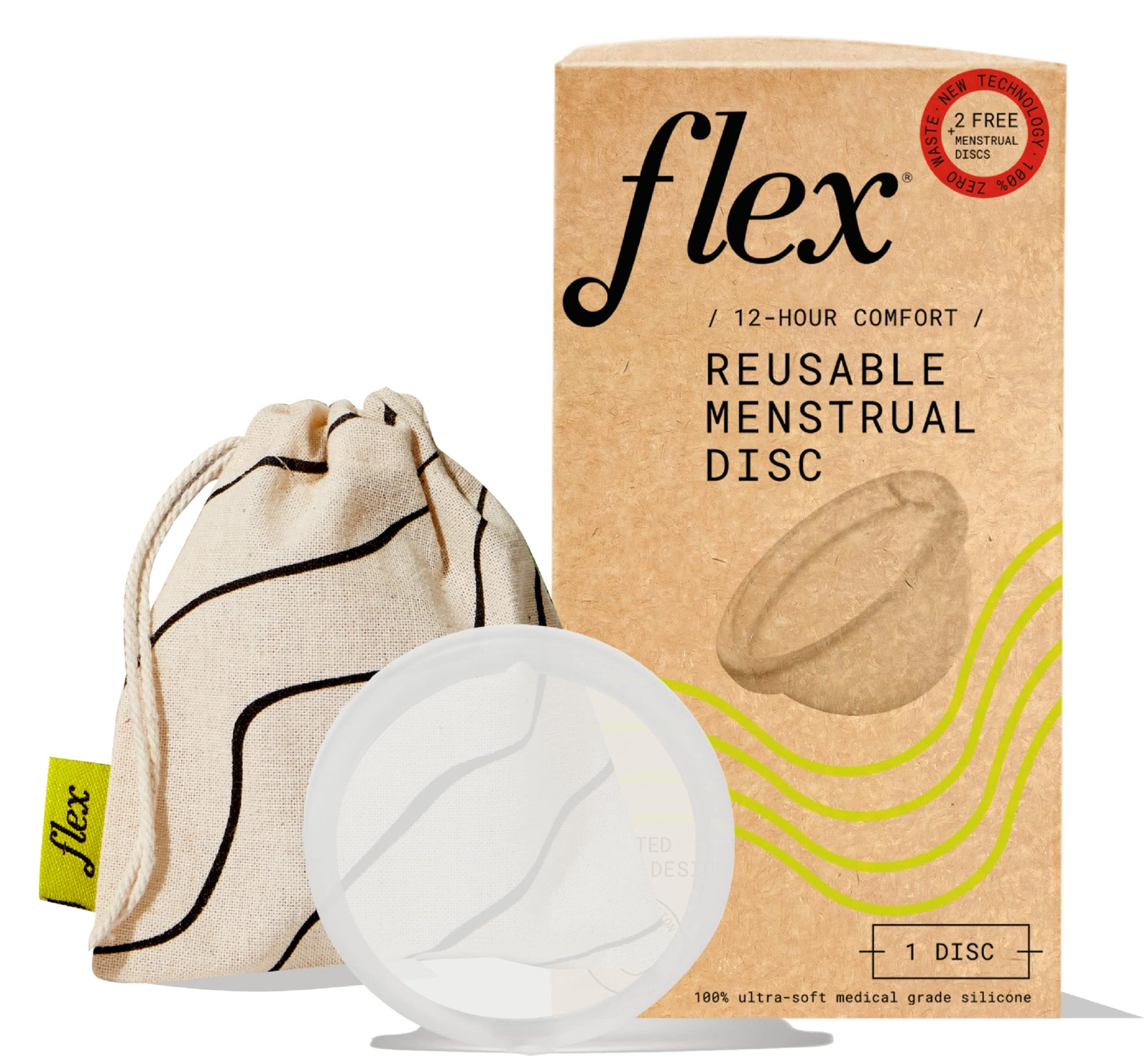 Flex Reusable Disc | Reusable Menstrual Disc | Tampon, Pad, and Cup Alternative | Capacity of 6 Super FLEXAu supplements