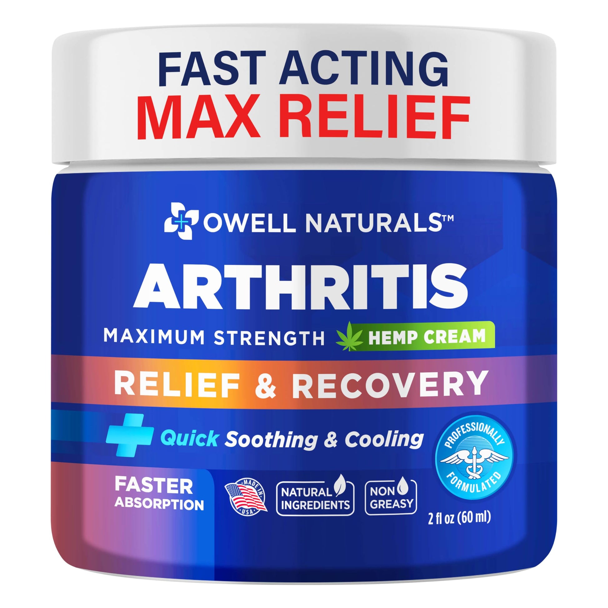 Owell Naturals Joint & Muscle Cream, Deep Penetrating, Maximum Strength Relief & Recovery for Joint & Muscles, Back, Knee, Legs, Hands, 2 Fl Oz Owell NaturalsAu supplements