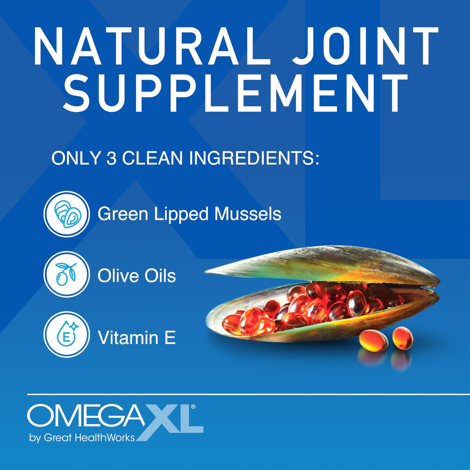 OmegaXL Joint Support Supplement - Natural Muscle Support, Green Lipped Mussel Oil, Soft Gel Pills, Drug-Free, 120 Count OmegaXLAu supplements