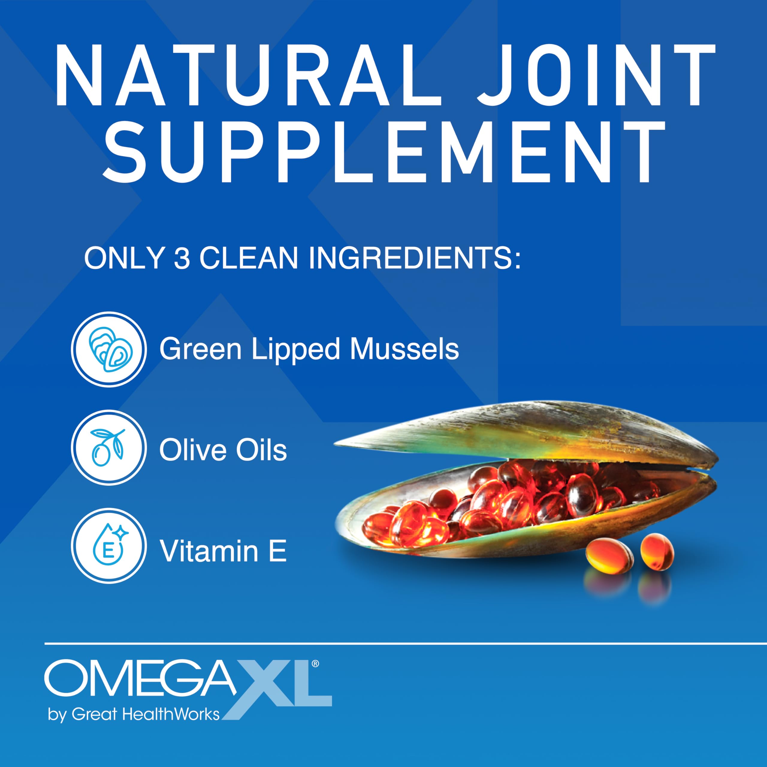 OmegaXL Joint Support Supplement, for Relief - Natural Muscle Support, Green Lipped Mussel Oil, Soft Gel Pills, Drug-Free, 60 Count OmegaXLAu supplements